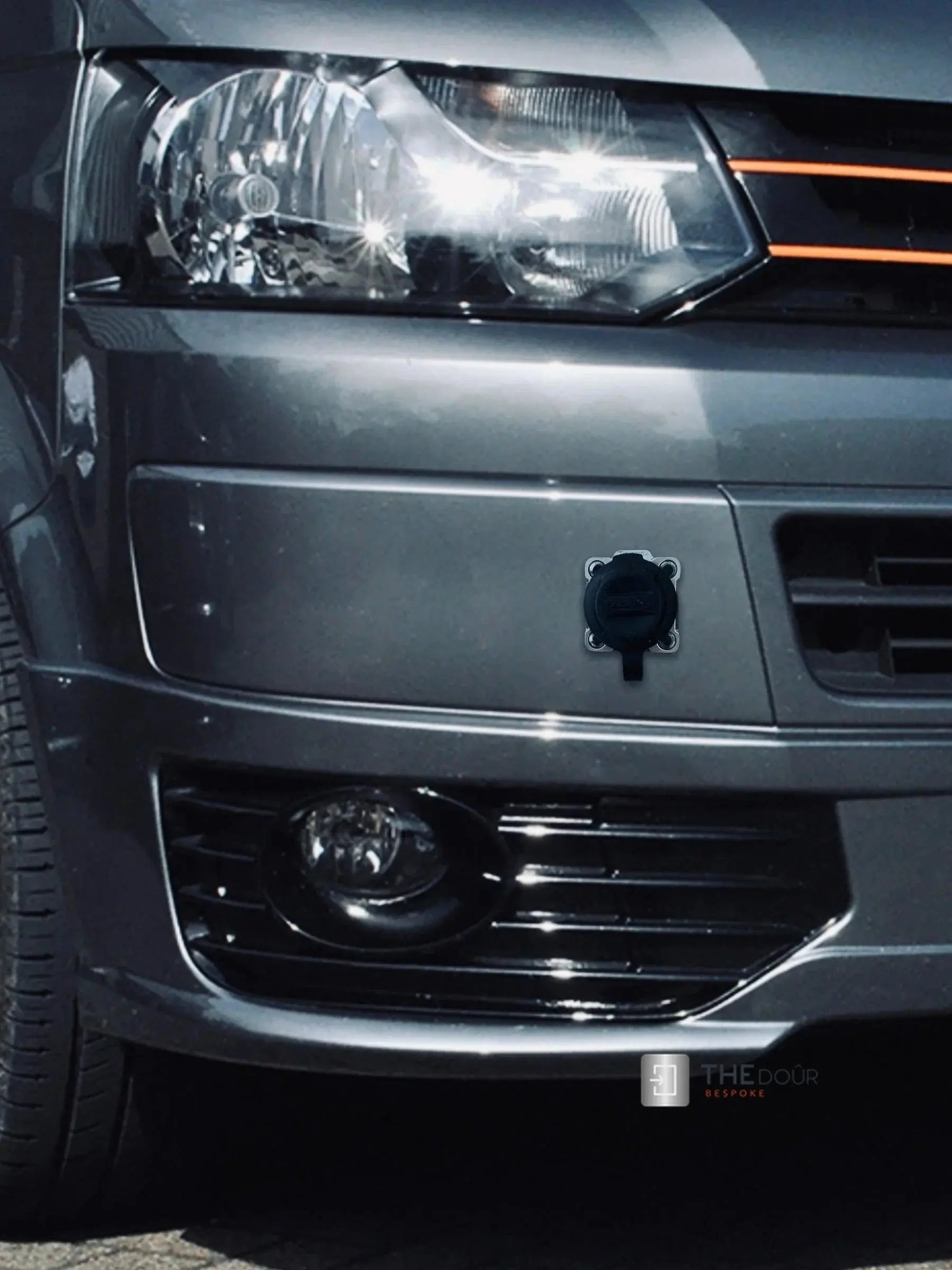 IP67 COMPACT Surface Mounted 240v Electric Hookup, Red & Chrome. THEdoûr Bespoke