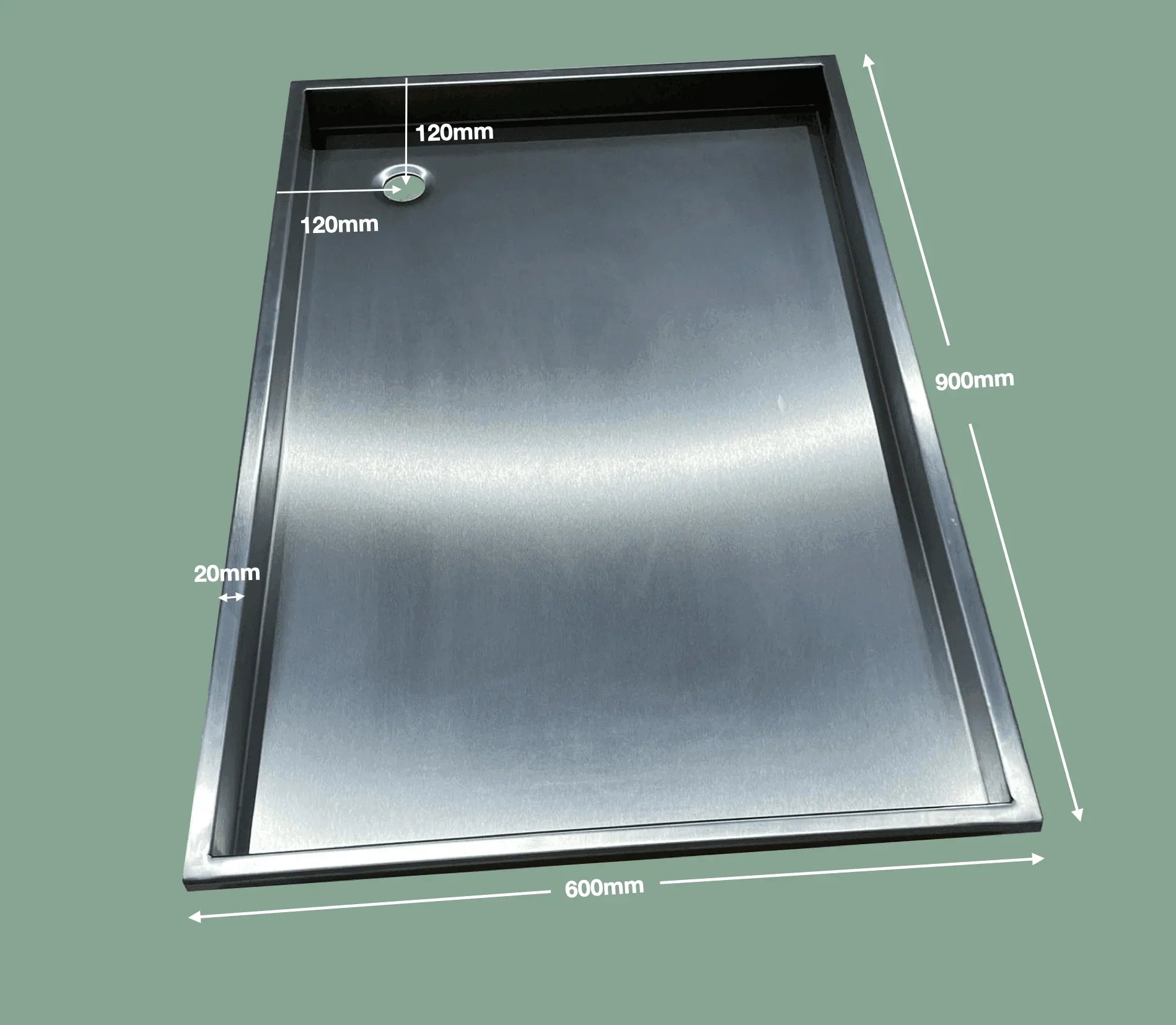 Campervan / RV Shower Trays 304-Grade Stainless Steel - 3 Sizes Options
