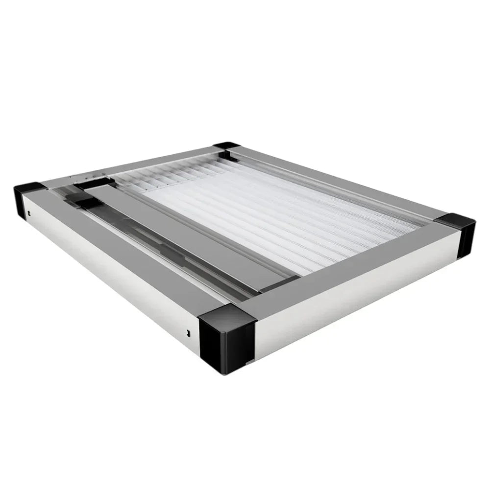 ROLdour – Maßanfertigung. Bestellen Sie jede Patronenlänge in mm bis max. 2000 mm x jede Schienenlänge in mm bis max. 1000 mm (Gesamtgröße bis zu den Außenkanten des Rahmens).