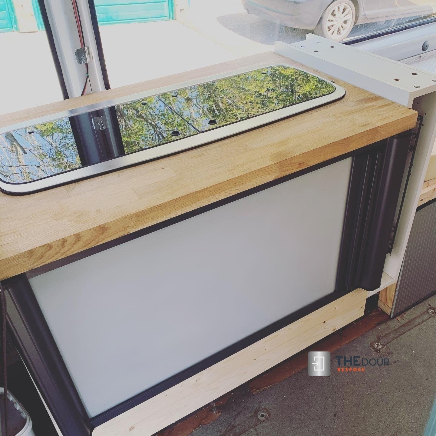 ROLdour Bespoke Large Double Slide Made to Measure Complete Blackout Blind & Net / Screen