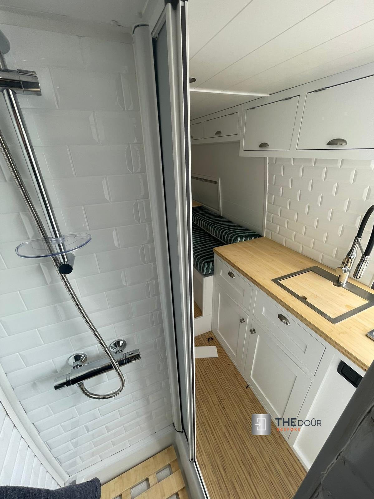 ROLdour Single Retractable door kit - Gloss Black frame-TAMdour-Dark grey,door,Drak grey,retractable dark grey door,ROLdour,shower,shower door