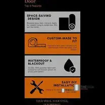 ROLdour Bespoke Large Double Slide Made to Measure Complete Blackout Blind & Net / Screen TAMdour