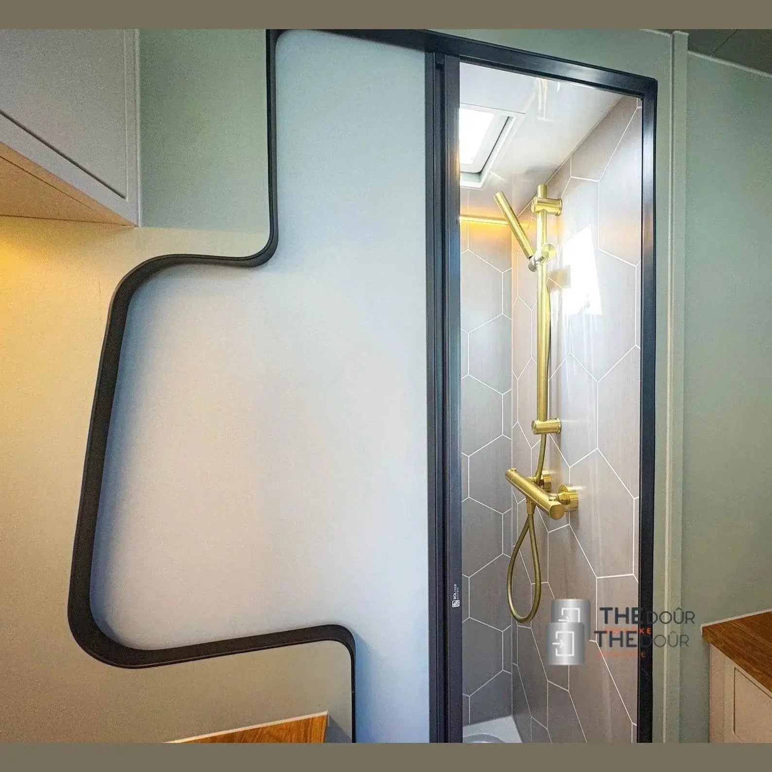ROLdour Campervan / RV Shower Door Custom Made to Measure From 1500mm up to 2000mm Tall THEdoûr Bespoke