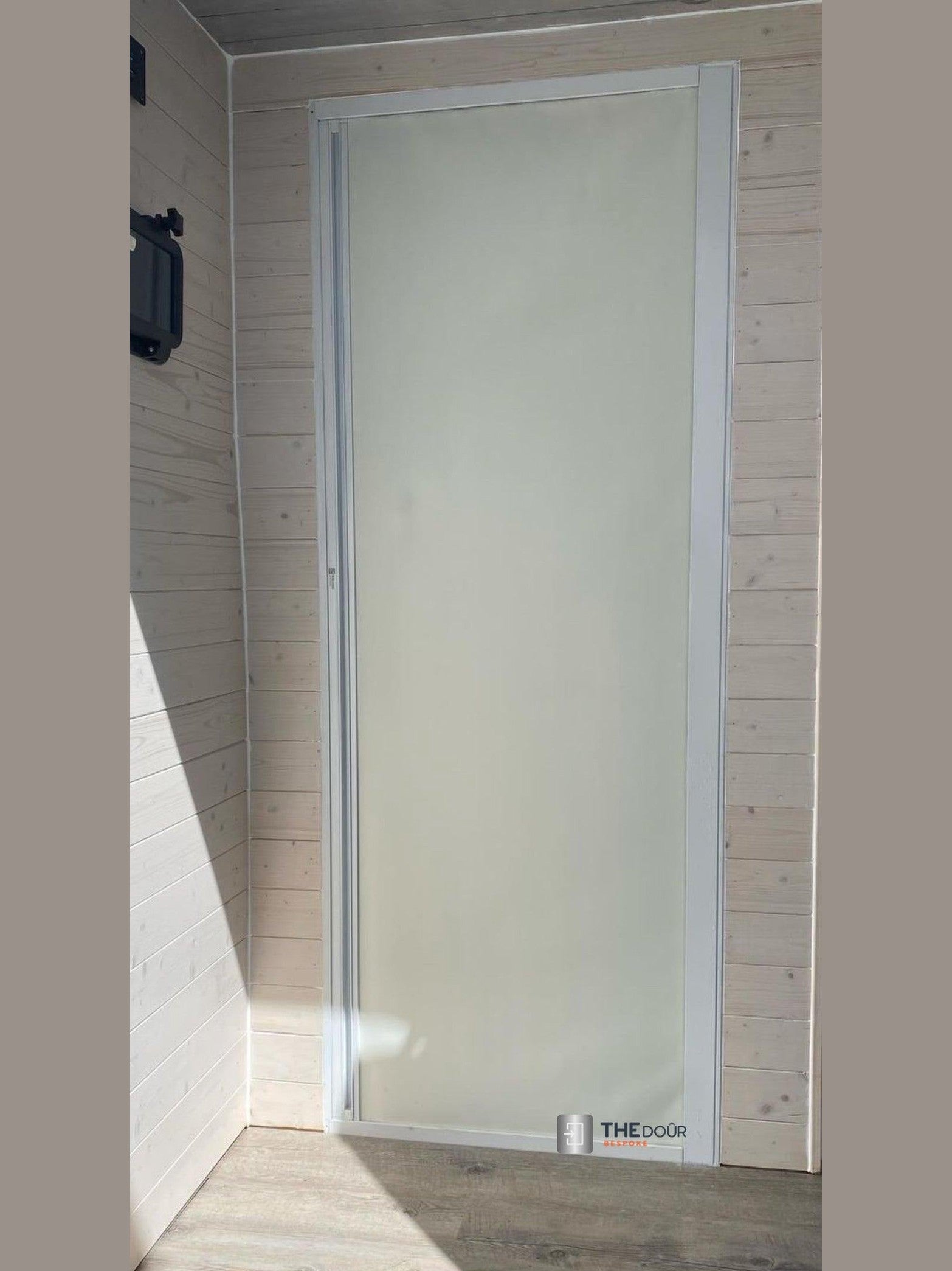 ROLdour Gloss Black Intrekbare waterdichte camper, RV Douchedeur kit Tambour Alternative