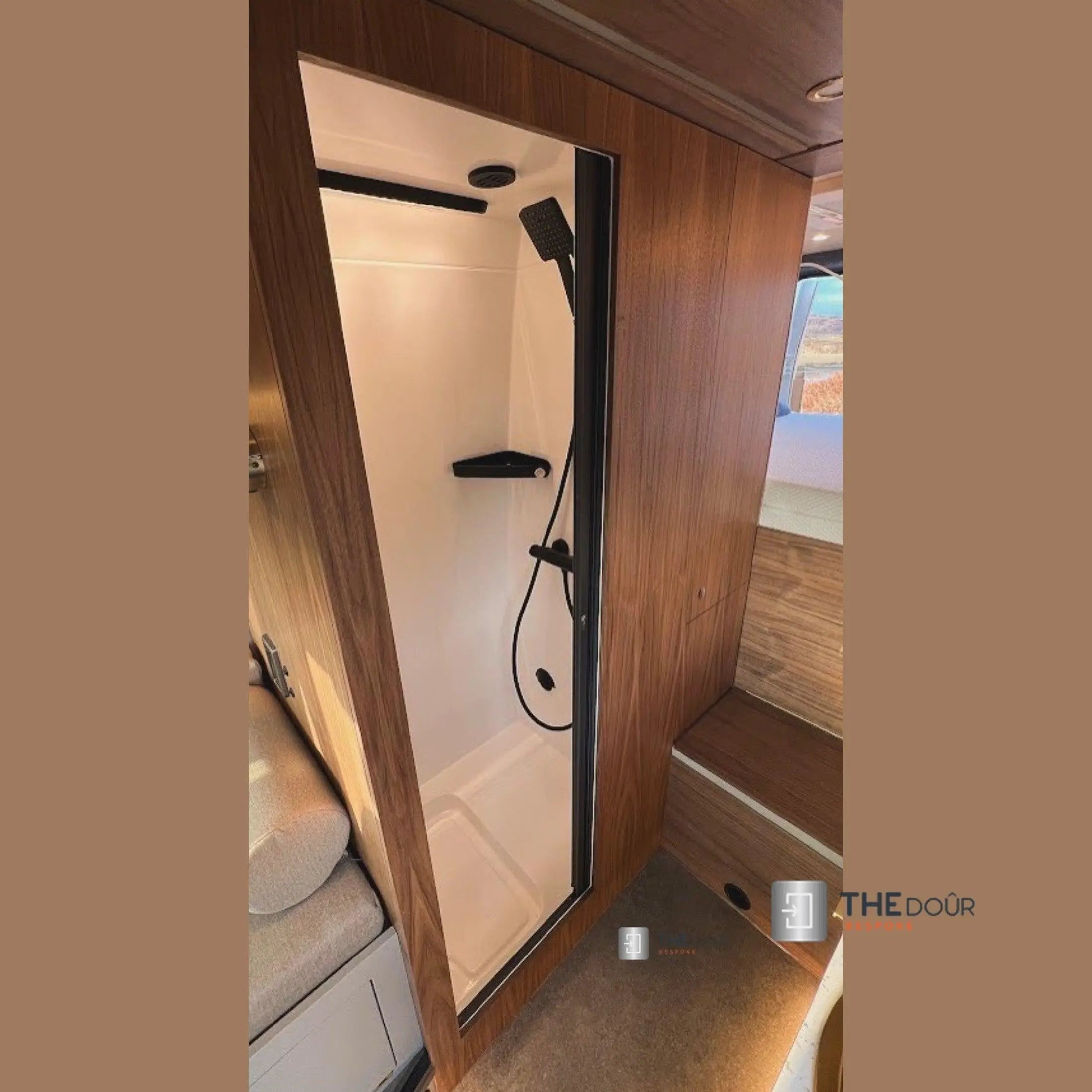 ROLdour Campervan / RV Shower Door Custom Made to Measure From 1500mm up to 2000mm Tall THEdoûr Bespoke