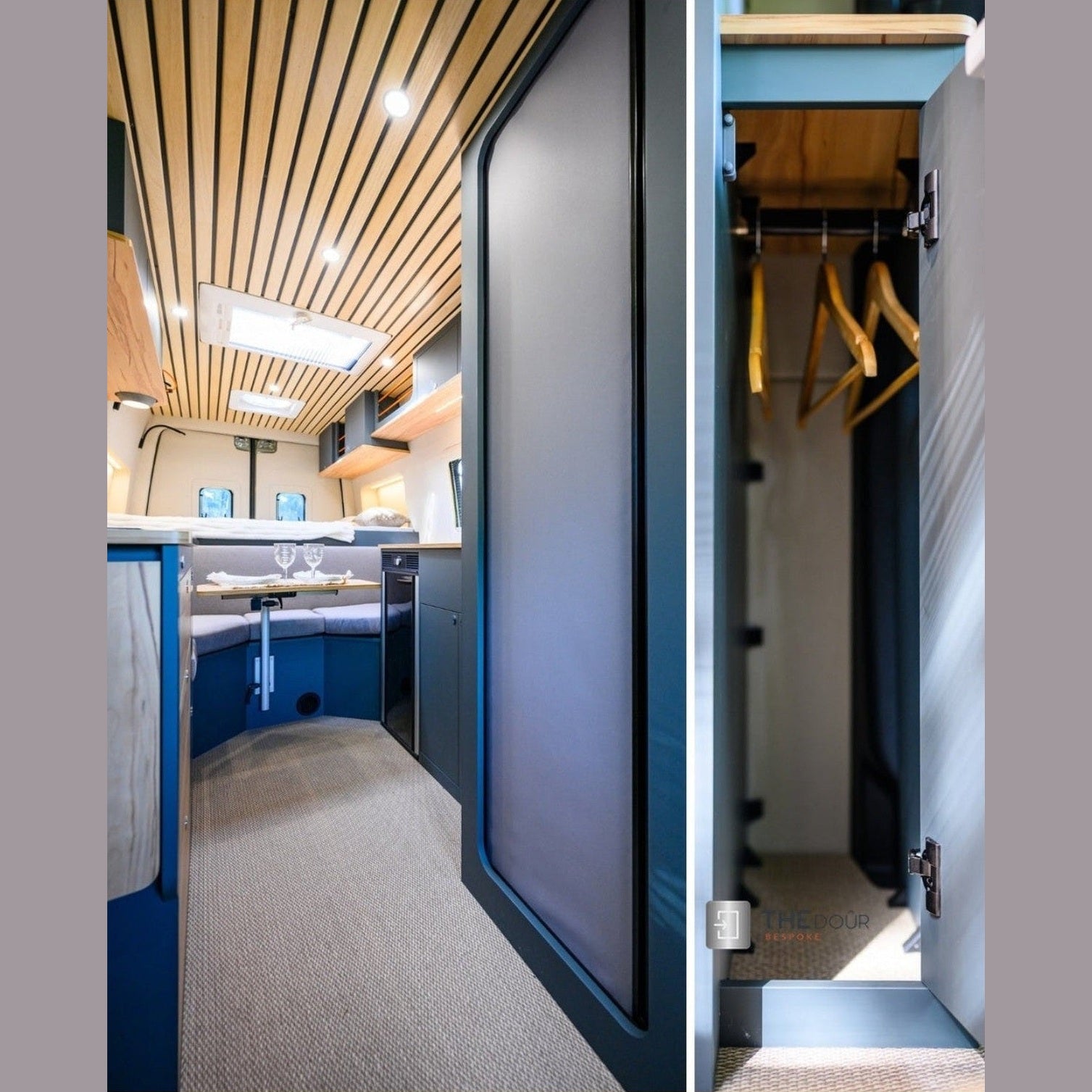 ROLdour Gloss Black Intrekbare waterdichte camper, RV Douchedeur kit Tambour Alternative