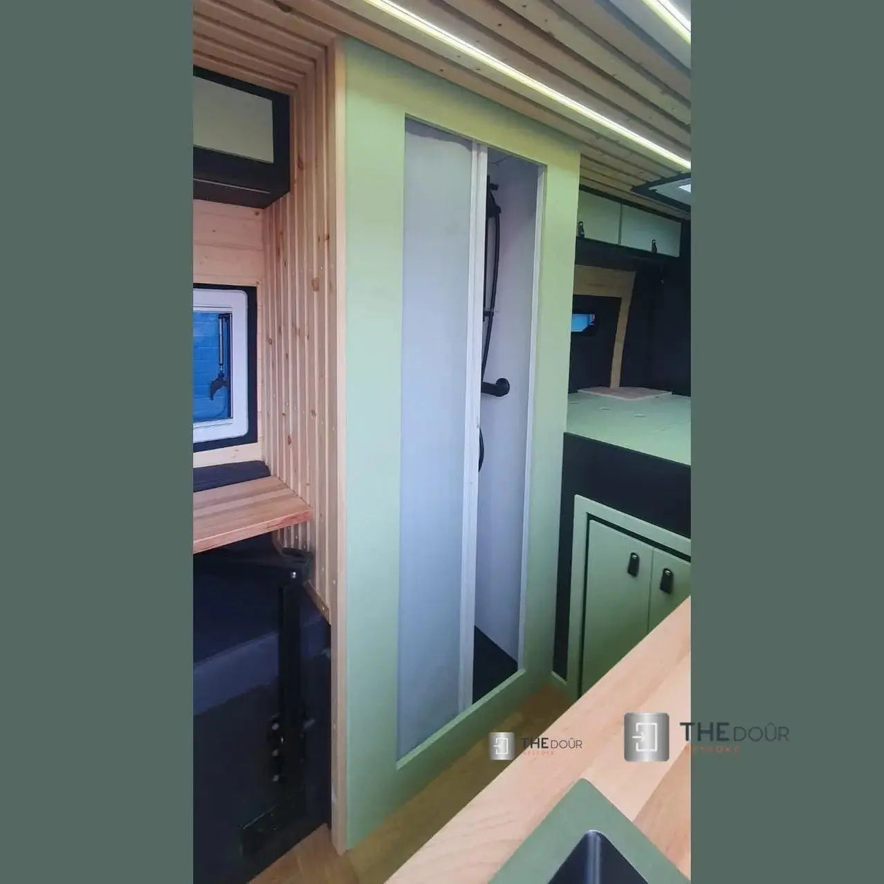 ROLdour Campervan / RV Shower Door PRE MADE 1800mm Tall x 1000mm Self Cut Width THEdoûr Bespoke