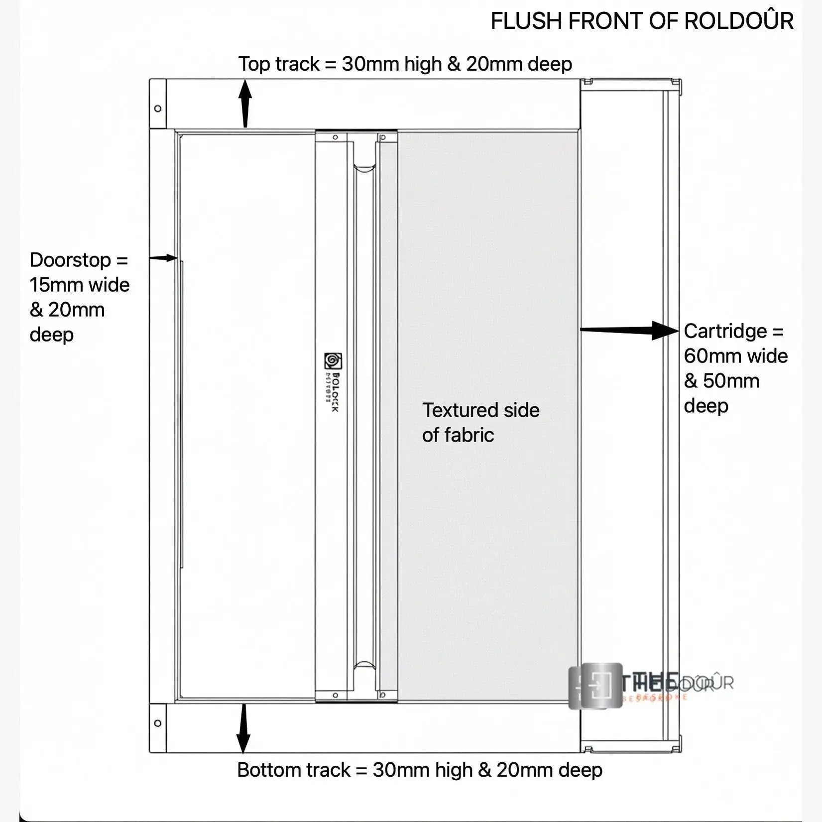 ROLdour Campervan / RV Shower Door PRE MADE 1800mm Tall x 1000mm Self Cut Width THEdoûr Bespoke