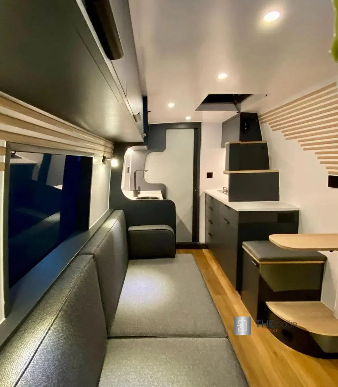 ROLdour Dark Grey Retractable Waterproof Campervan, RV Shower door kit Tambour Alternative THEdoûr Bespoke