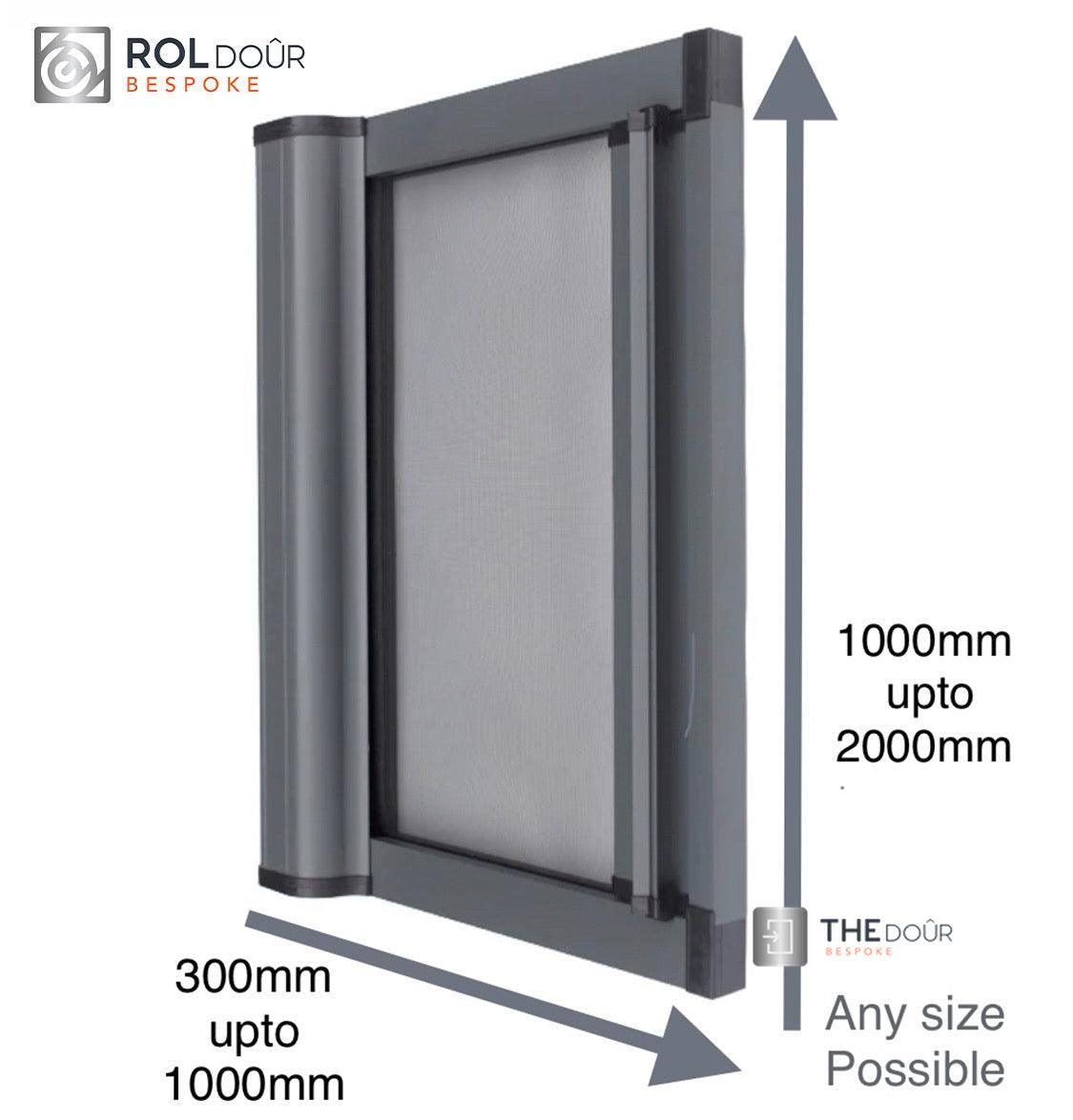 ROLdour Single Retractable door kit - Gloss Black frame-TAMdour-Dark grey,door,Drak grey,retractable dark grey door,ROLdour,shower,shower door