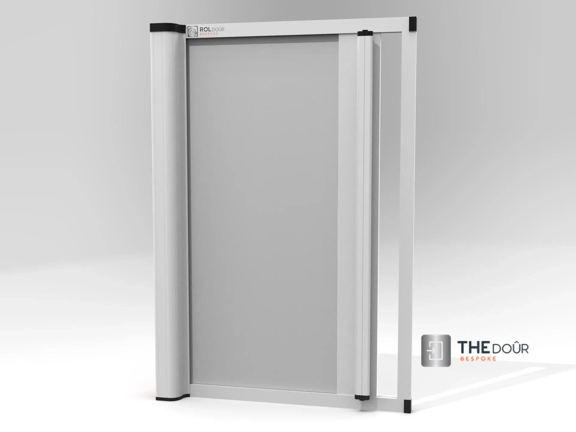 ROLdour – Maßanfertigung. Bestellen Sie jede Patronenlänge in mm bis max. 2000 mm x jede Schienenlänge in mm bis max. 1000 mm (Gesamtgröße bis zu den Außenkanten des Rahmens).