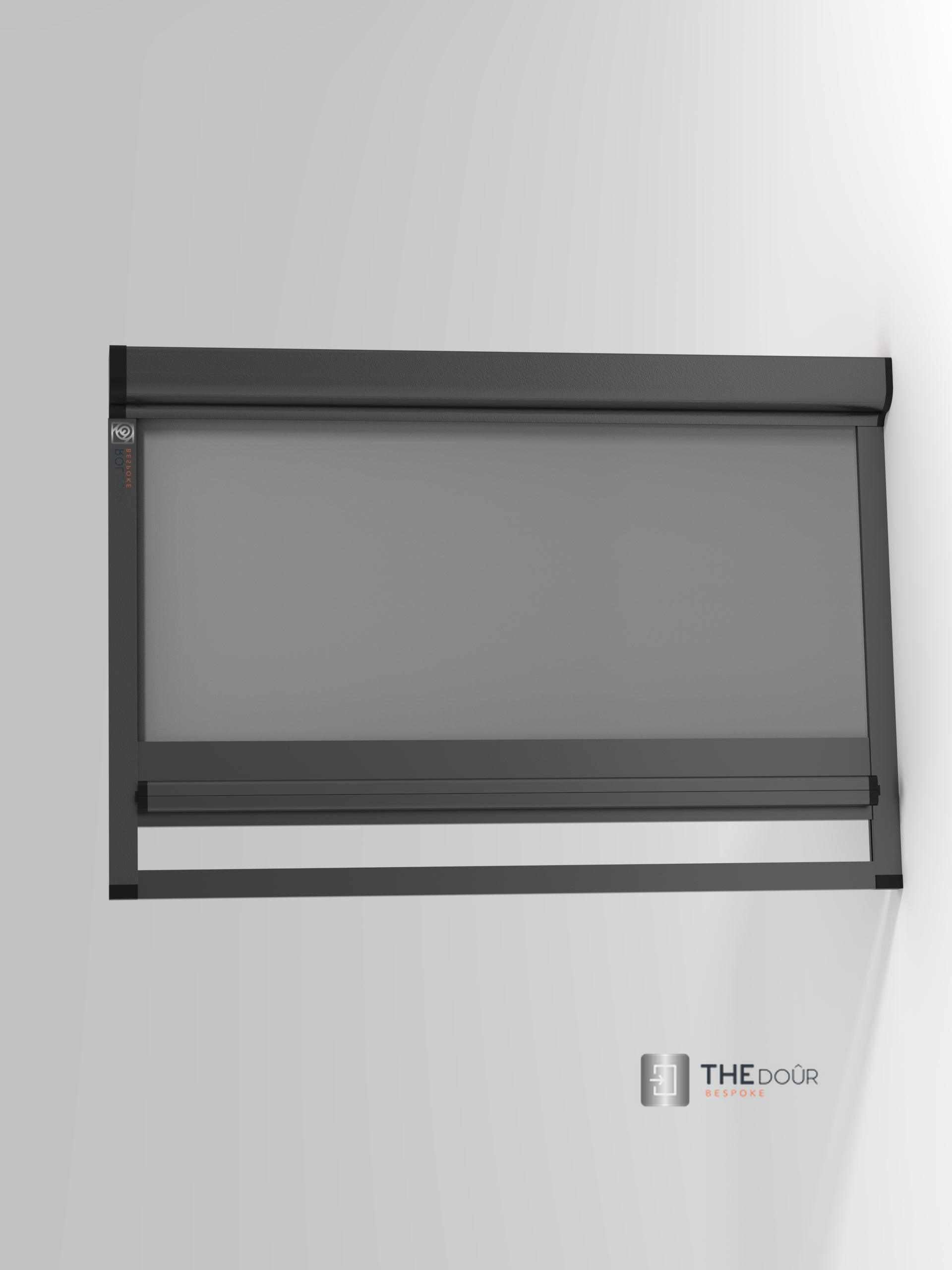 ROLdour – Maßanfertigung. Bestellen Sie jede Patronenlänge in mm bis max. 2000 mm x jede Schienenlänge in mm bis max. 1000 mm (Gesamtgröße bis zu den Außenkanten des Rahmens).