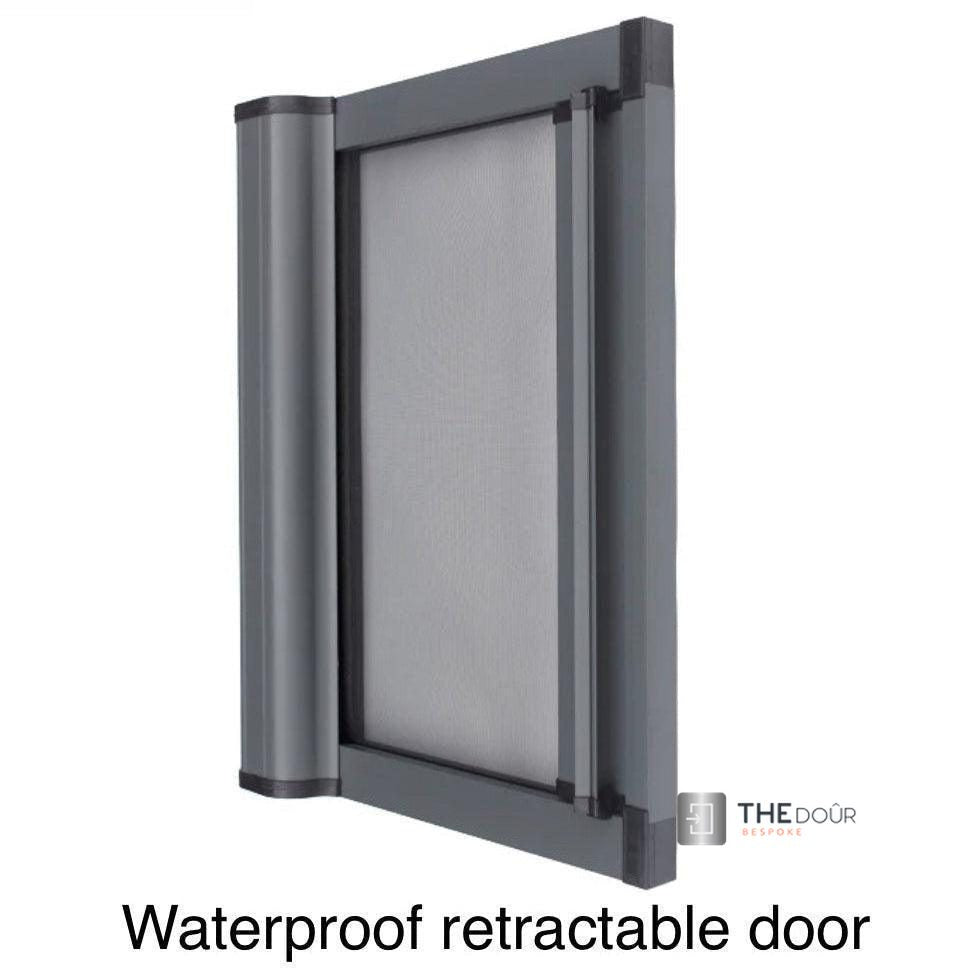 ROLdour Single Retractable door kit - Gloss Black frame-TAMdour-Dark grey,door,Drak grey,retractable dark grey door,ROLdour,shower,shower door