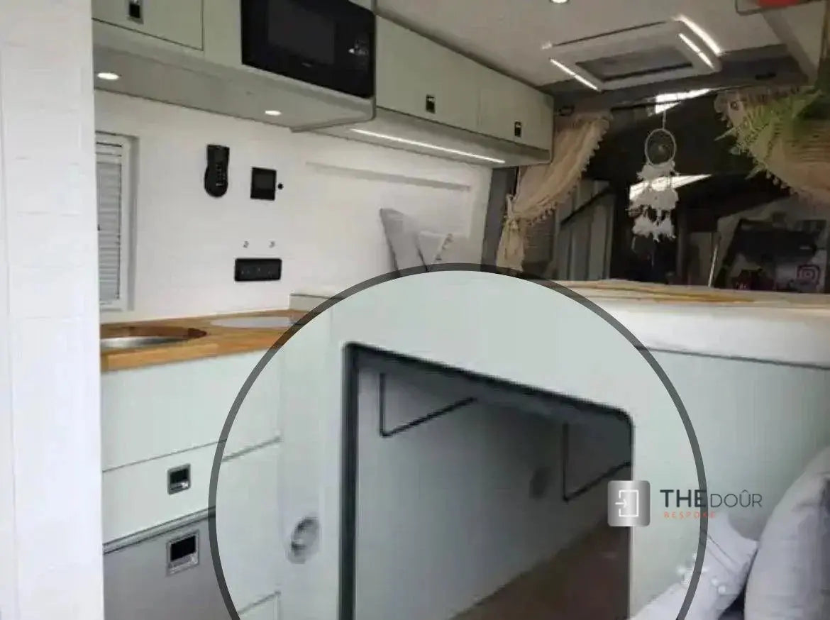 ROLdour Small Custom Made, Space Saving Horizontal or Vertical Sliding Door / Screen, Waterproof, Blackout in Lightweight Aluminium Frame THEdoûr Bespoke