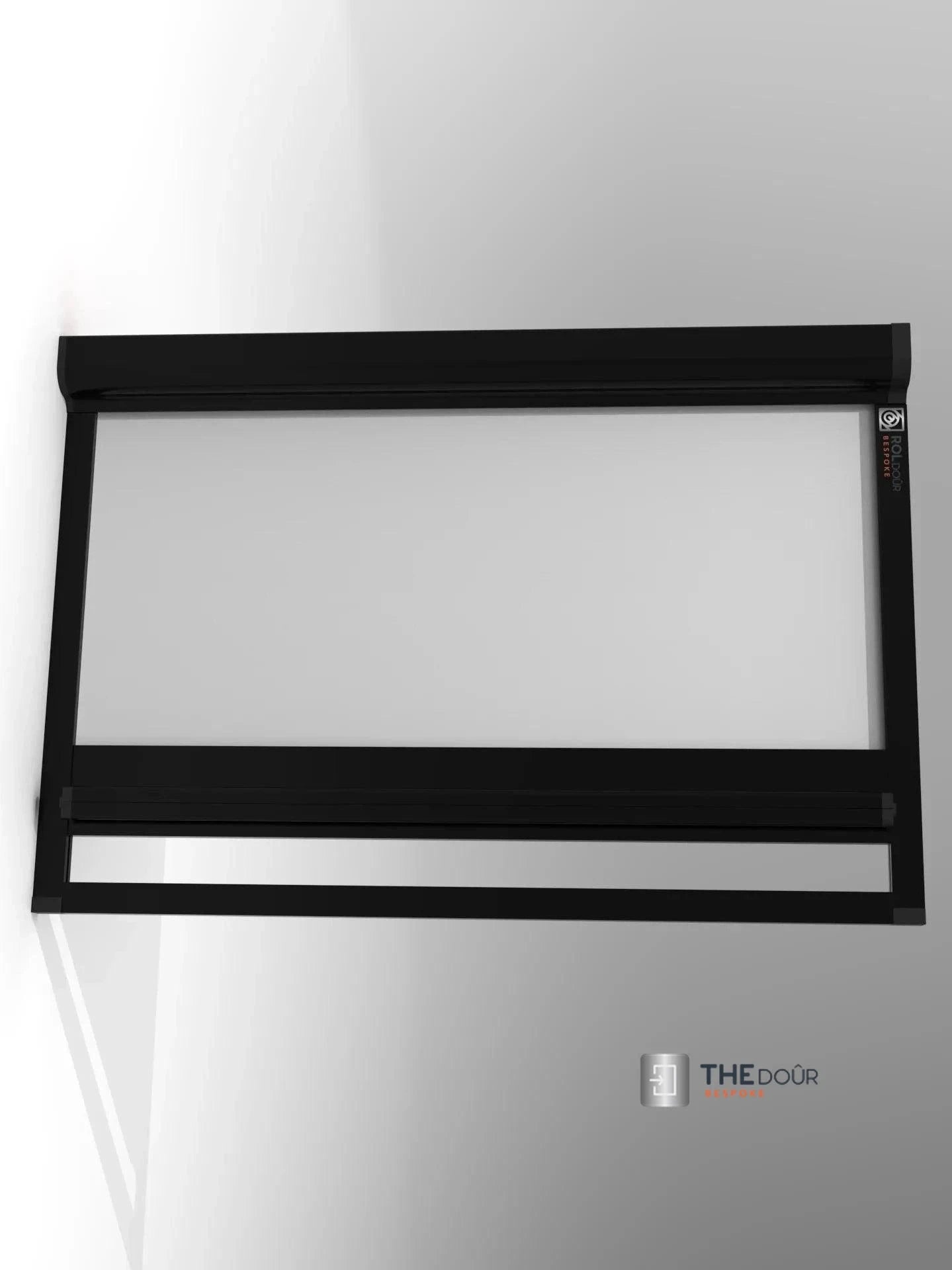 ROLdour – Maßanfertigung. Bestellen Sie jede Patronenlänge in mm bis max. 2000 mm x jede Schienenlänge in mm bis max. 1000 mm (Gesamtgröße bis zu den Außenkanten des Rahmens).