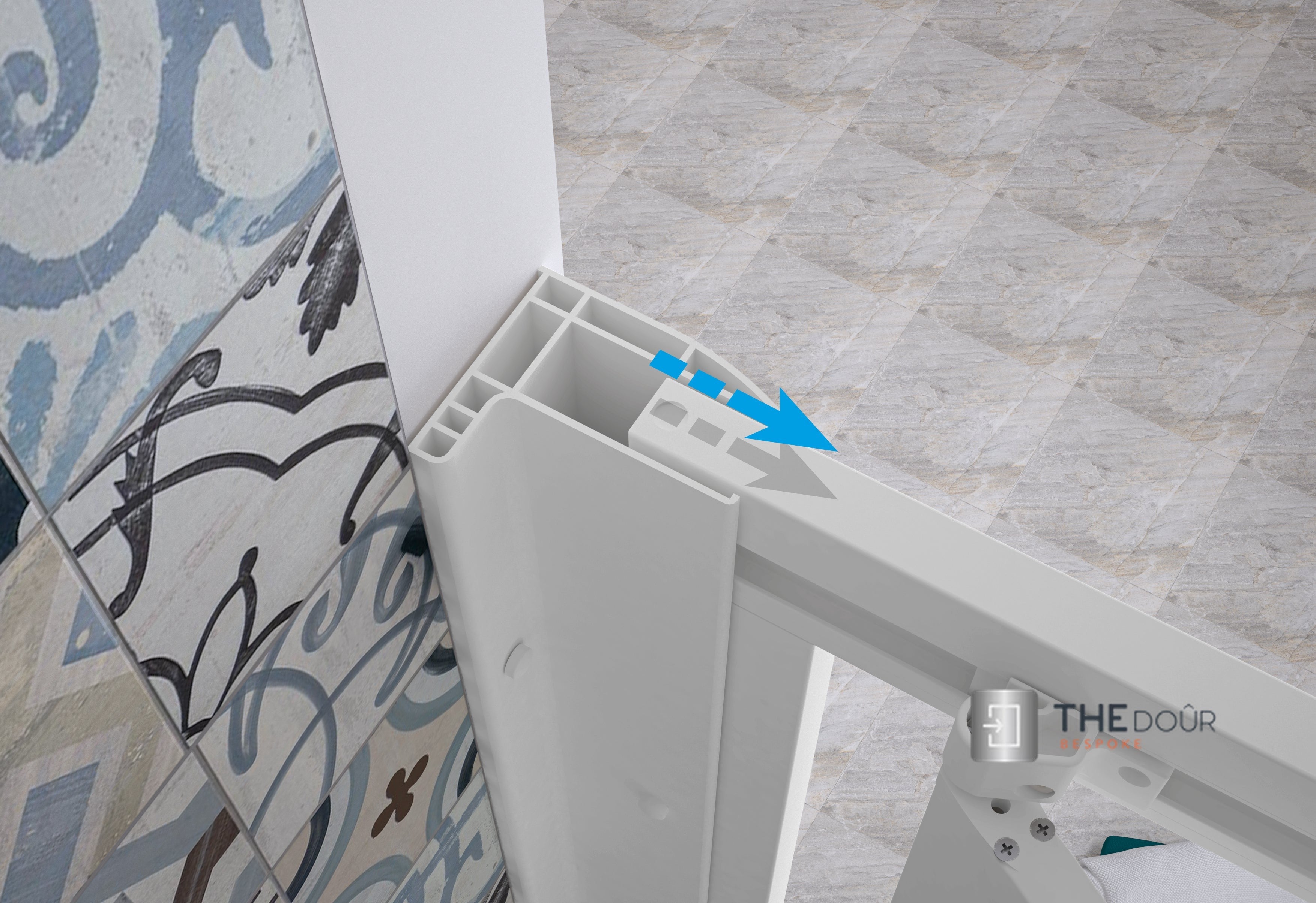 SAFEdour (ZERO Glass) Bi-Folding Safe Shower Door for Homes, Public Spaces, Campervans & Motorhomes