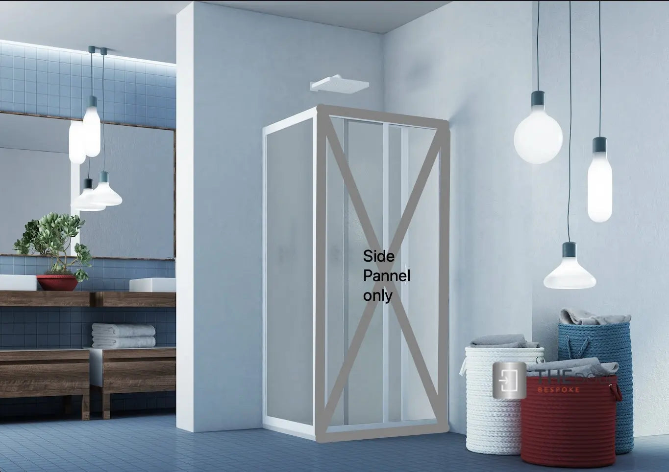 SAFEdour (ZERO Glass) Fixed Panels – Glass-Free Safety for Custom, Corner & Combo Showers THEdoûr Bespoke