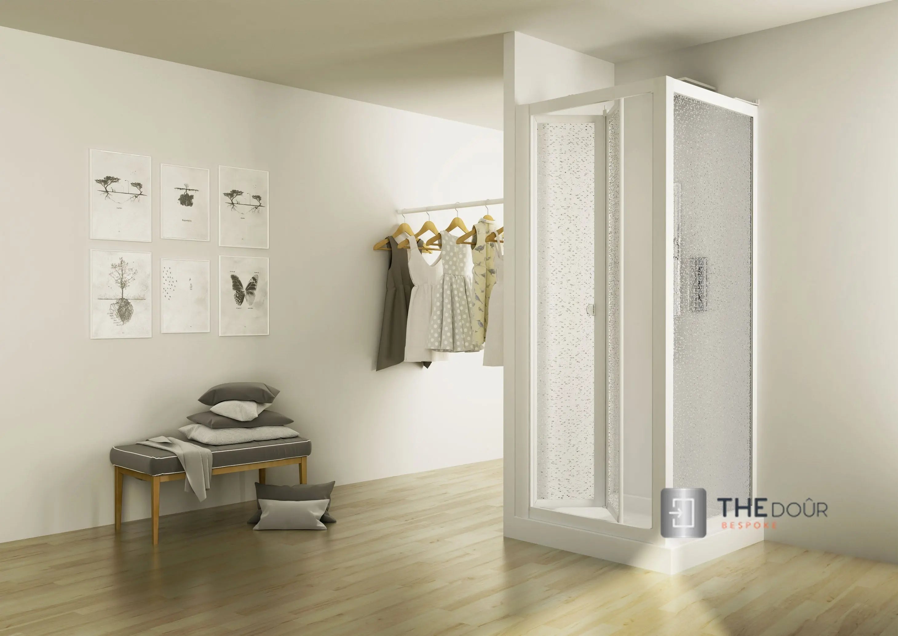 SAFEdour (ZERO Glass) Fixed Panels – Glass-Free Safety for Custom, Corner & Combo Showers THEdoûr Bespoke