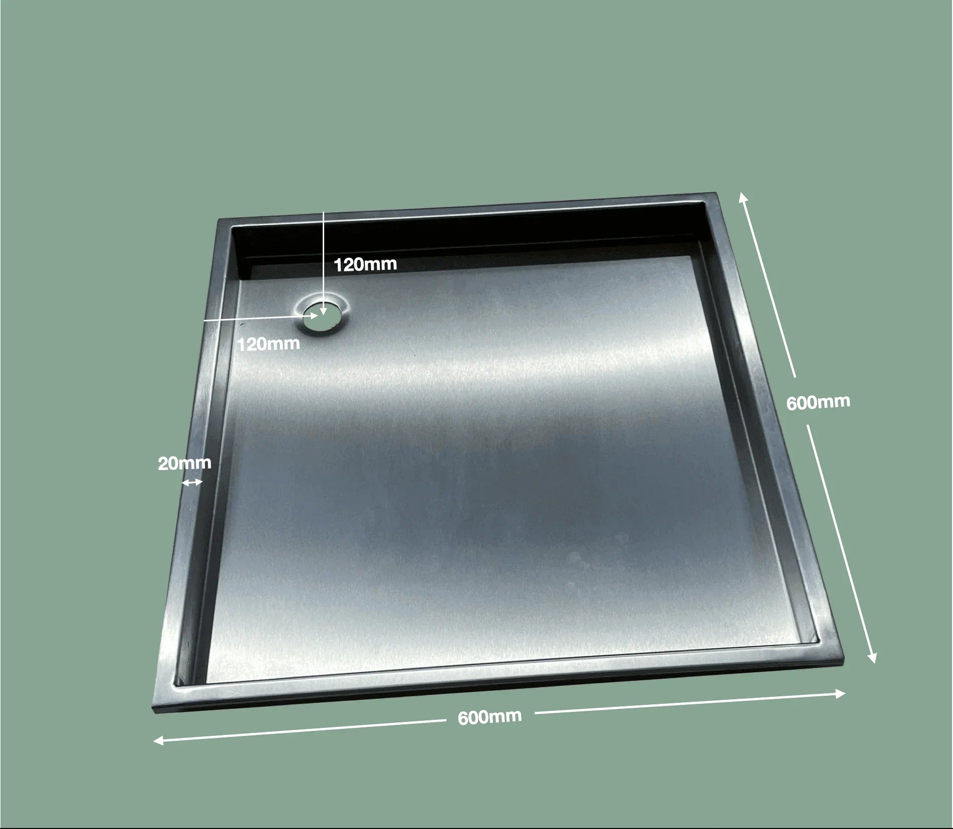 Campervan / RV Shower Trays 304-Grade Stainless Steel - 3 Sizes Options