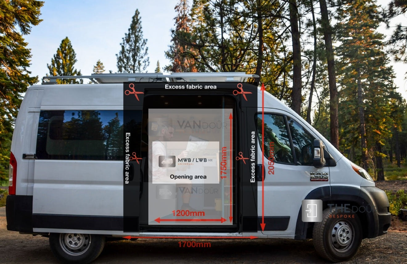 VANdour Mosquito Net Screen - Fits Medium to Large Campervans With Added Privacy Layer