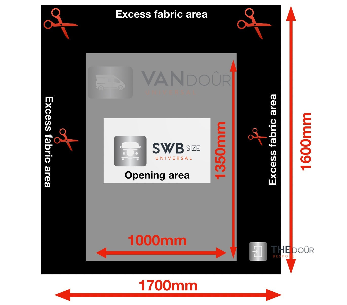 VANdour Mosquito Net Screen - Fits Small Campervans With Added Privacy Layer