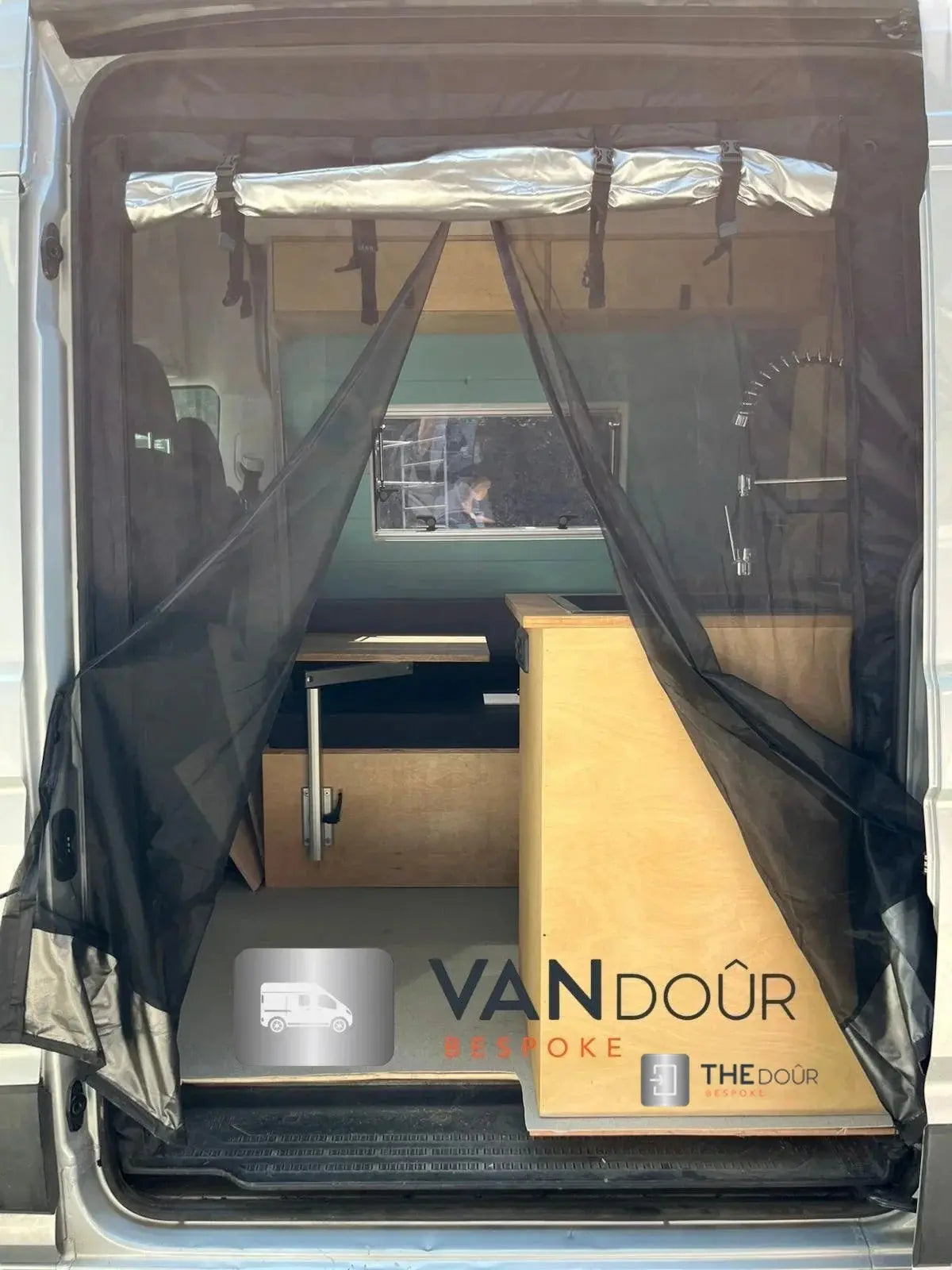 VANdour Mosquito Net Screen - Fits Small Campervans With Added Privacy Layer VANdoûr