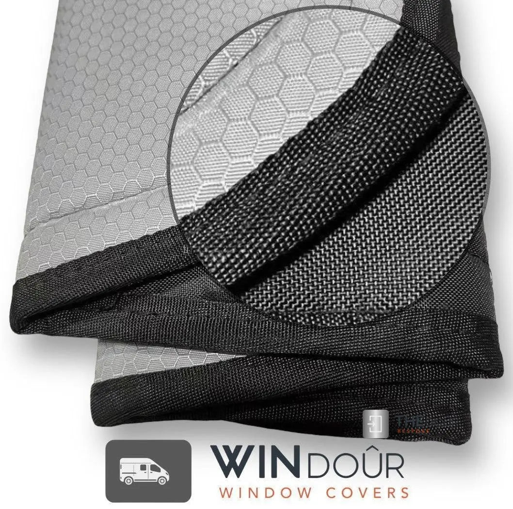 WINdoûr insulated Blackout Covers with Large Net Storage Pocket. Window Covers for Sprinter Rear Doors THEdoûr Bespoke