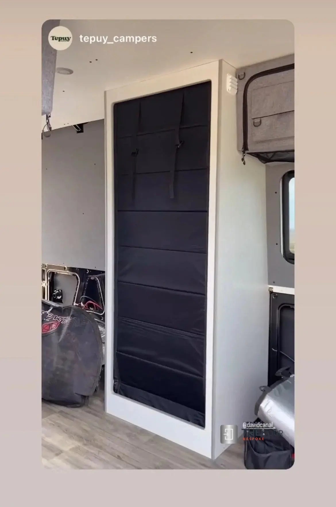 ZIPdoûr Shower Door 4x4 Camper Van / RV - Double Insulated Zip Close in Various Sizes ZIPdoûr