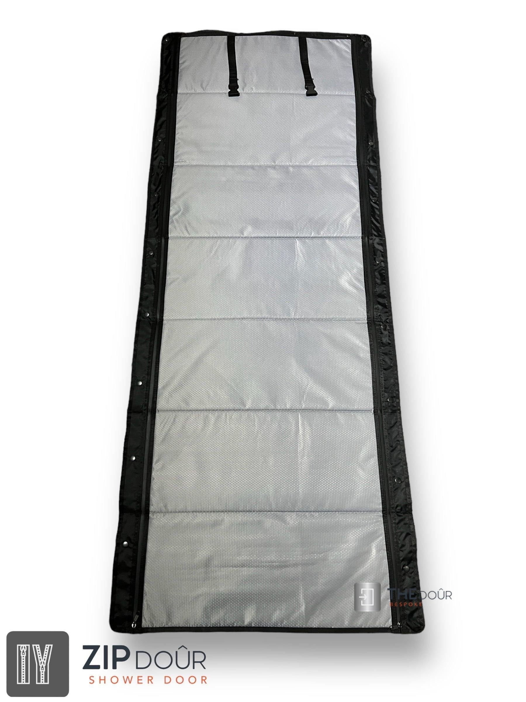 ZIPdoûr Shower Door 4x4 Camper Van / RV - Double Insulated Zip Close in Various Sizes