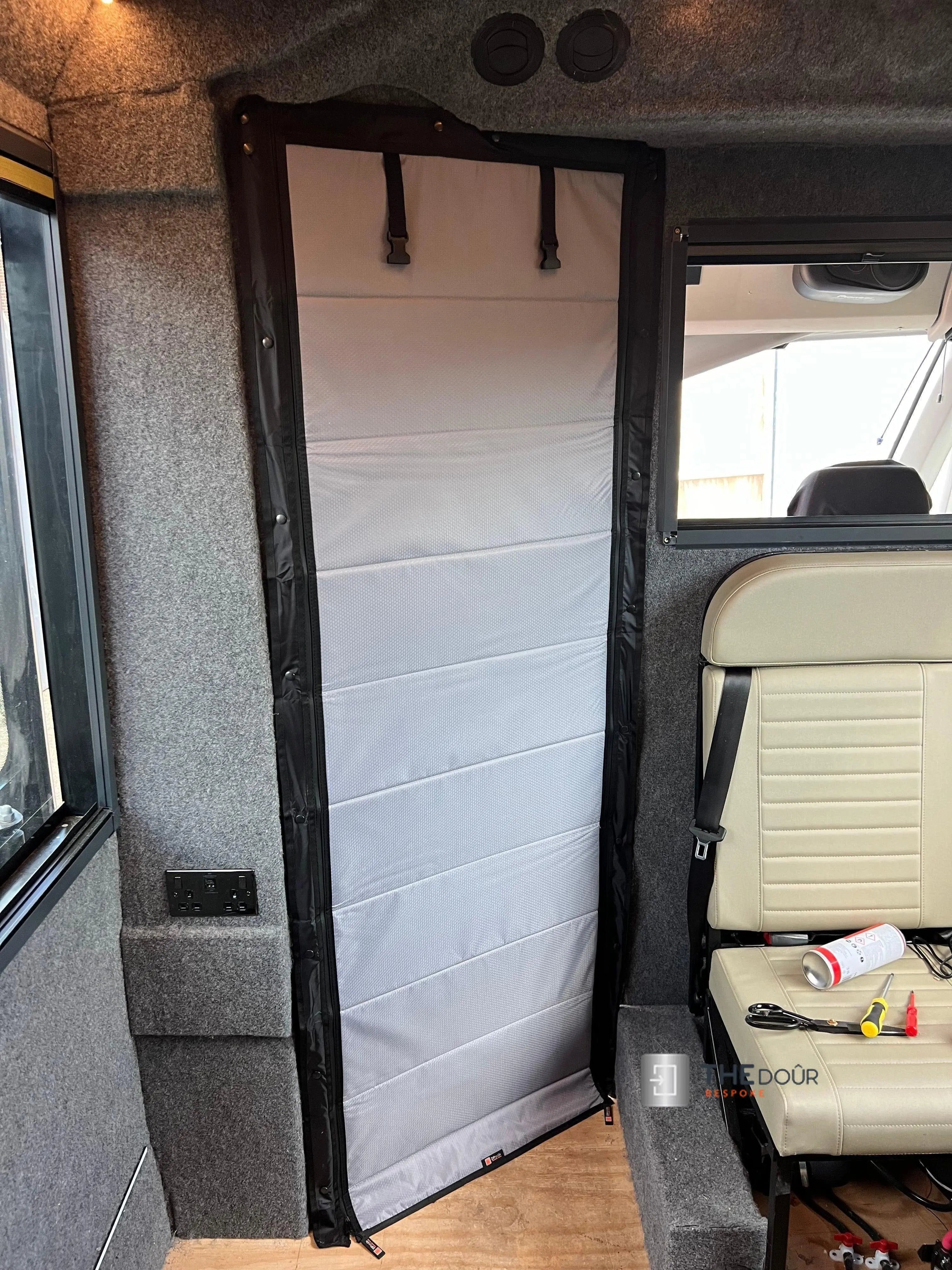 ZIPdoûr Shower Door 4x4 Camper Van / RV - Double Insulated Zip Close in Various Sizes ZIPdoûr