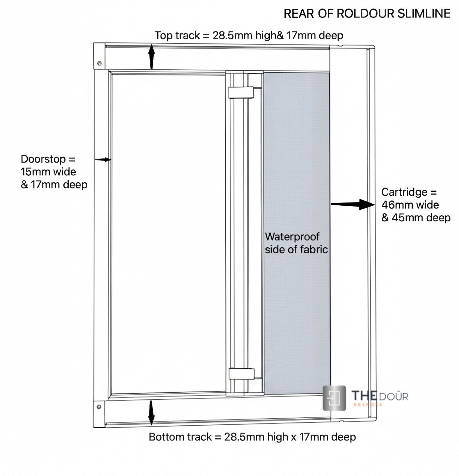 ROLdour Slimline Horizontal 400mm up to 1500mm Tall x 400mm up to 1000mm Wide, Retractable Roller Blackout or Mosquito Net Blinds Custom Made to Measure
