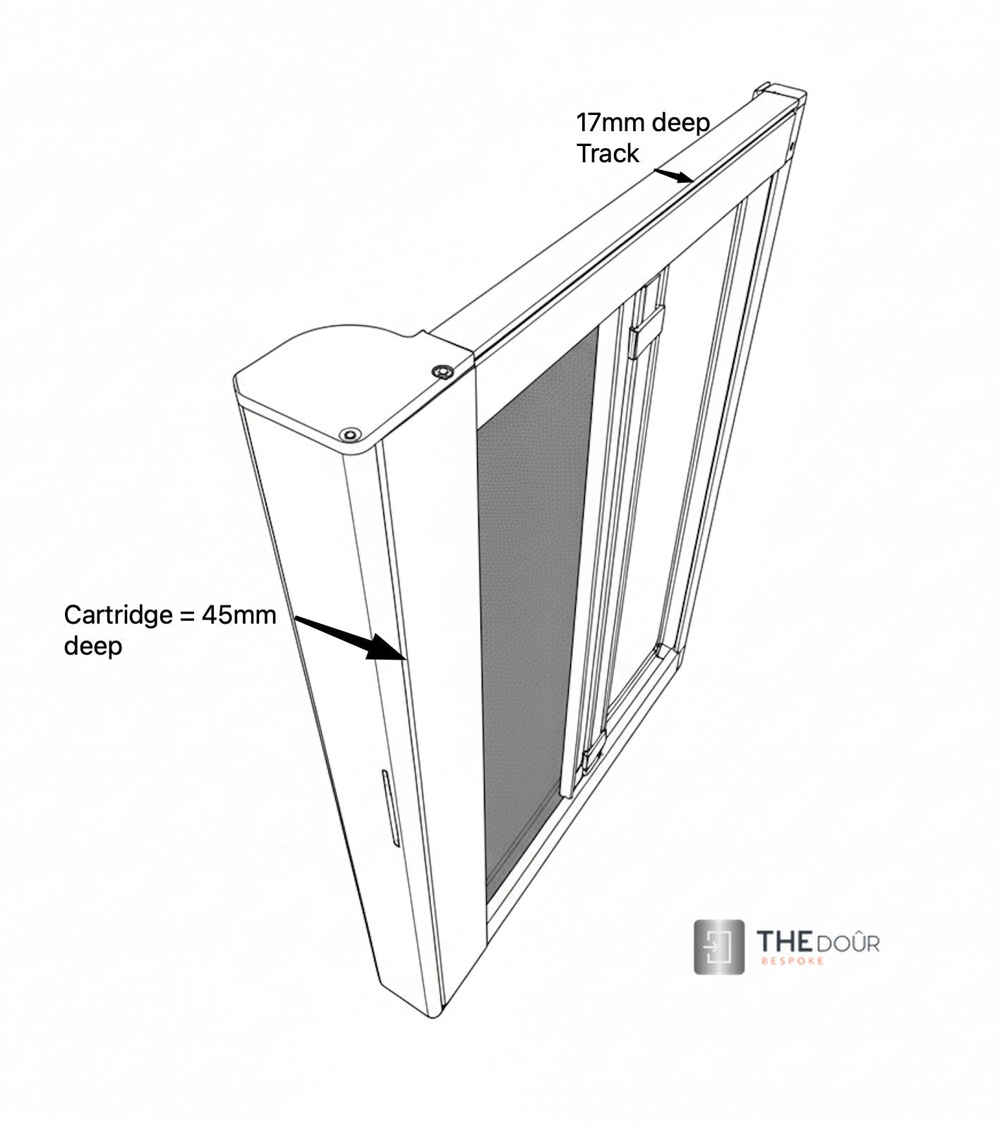 ROLdour Slimline Horizontal 400mm up to 1500mm Tall x 400mm up to 1000mm Wide, Retractable Roller Blackout or Mosquito Net Blinds Custom Made to Measure