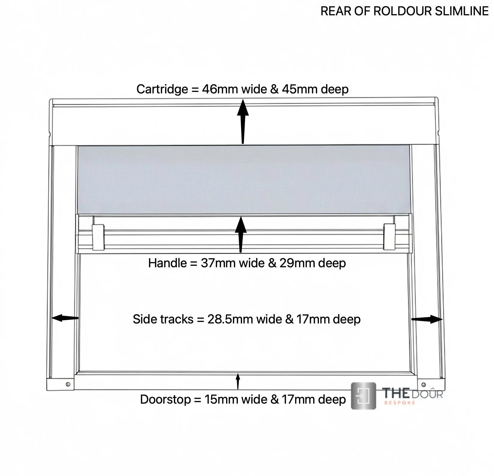 ROLdour Slimline Vertical 400mm up to 1500mm Wide x 400mm up to 1000mm tall, Retractable Roller Blackout or Mosquito Net Blinds Custom Made to Measure THEdoûr Bespoke