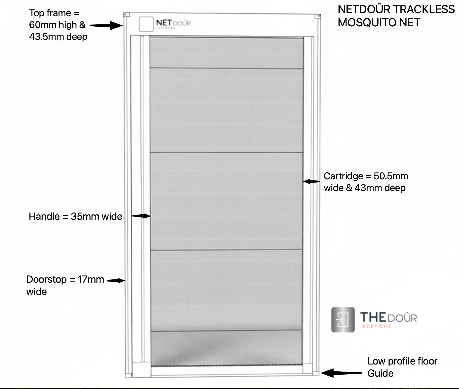 NETdoûr Trackless Net Door Screen - up to 2000mm Tall x up to 2000mm Wide NETdoûr