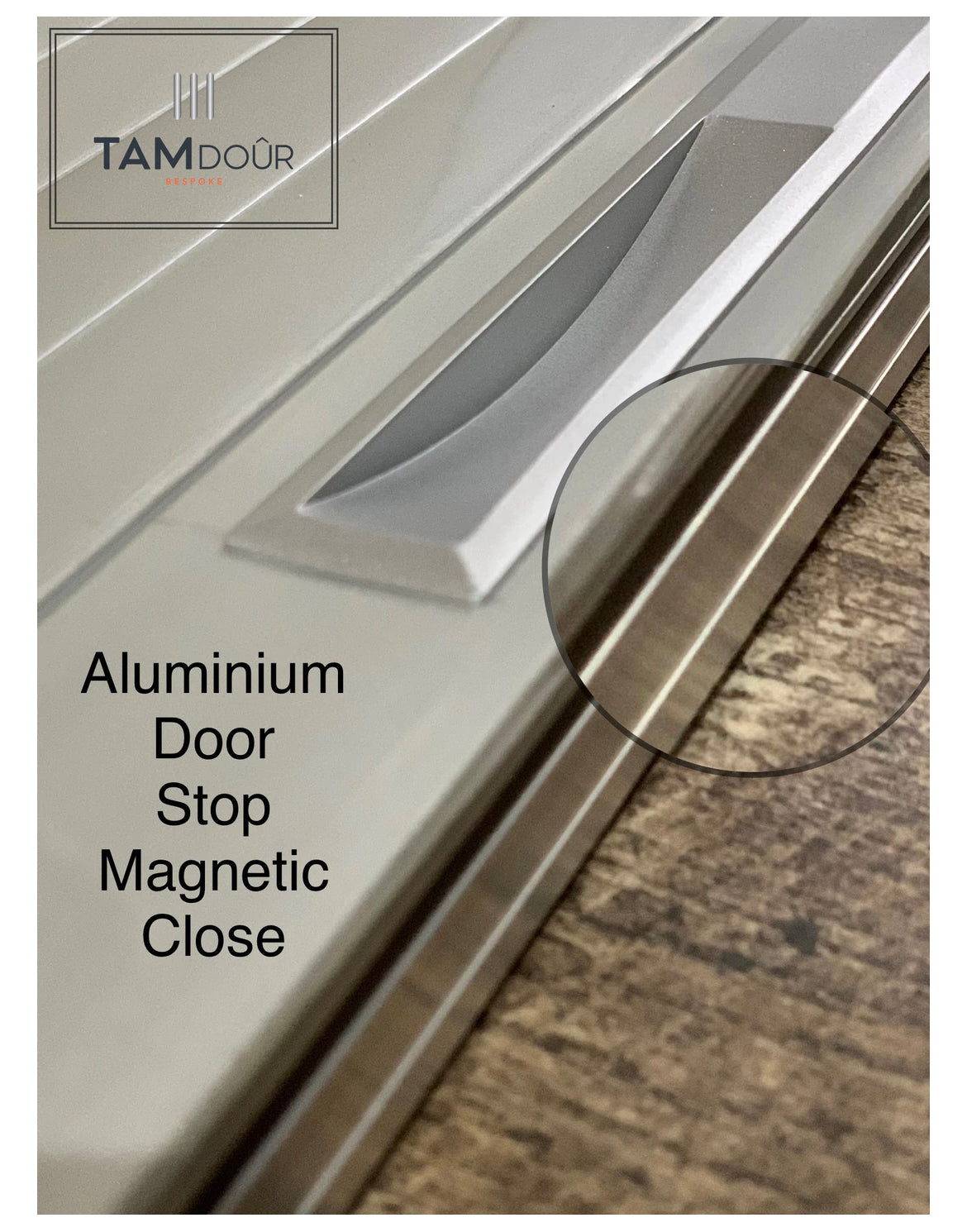 TAMdoûr Tambour Door Kit Cut 1850mm x 700mm with Flex Track for Straight Slide with 90 degree turn or Curved Close Finish