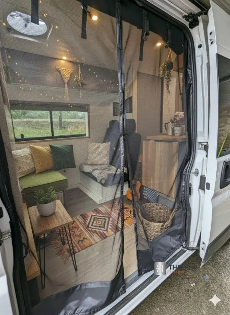 VANdour Mosquito Net Screen - Fits Small Campervans With Added Privacy Layer VANdoûr