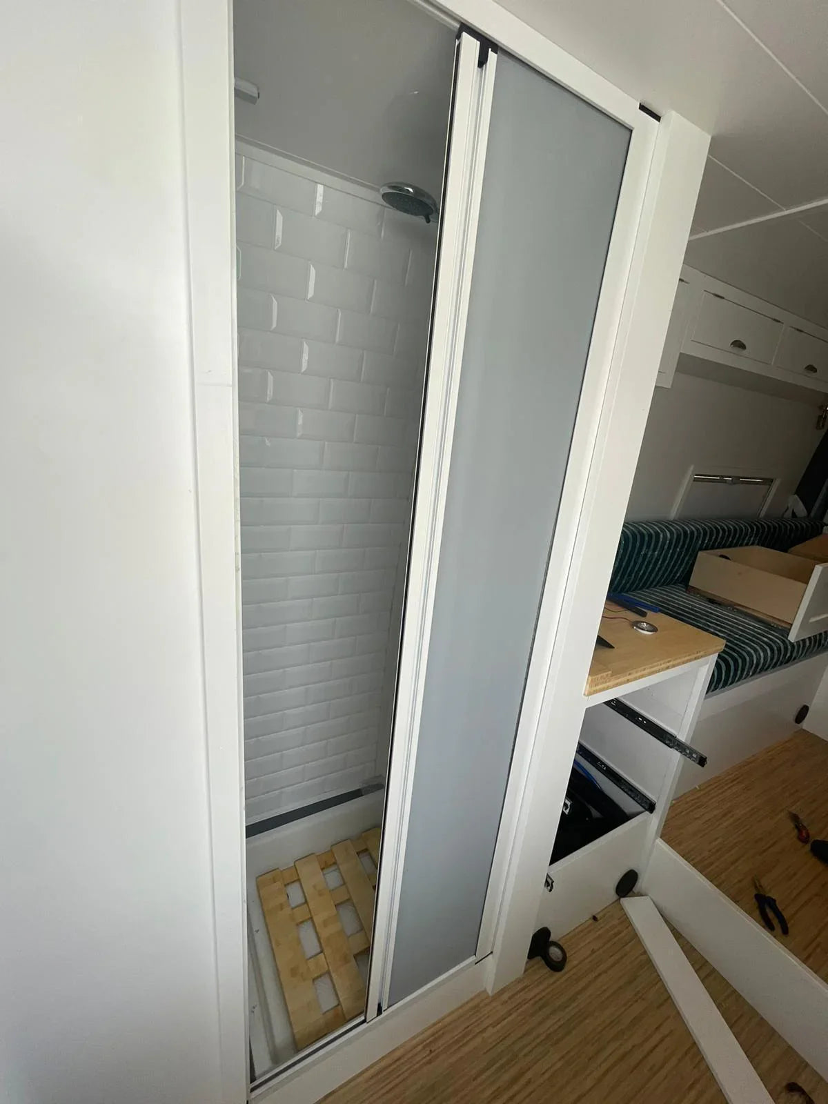 ROLdour Single Retractable door kit - Dark Grey frame-TAMdour-Dark grey,door,Drak grey,retractable dark grey door,ROLdour,shower,shower door