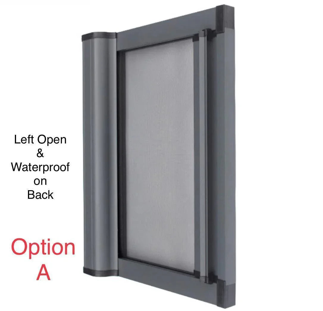ROLdour Single Retractable door kit - Gloss Black frame-TAMdour-Dark grey,door,Drak grey,retractable dark grey door,ROLdour,shower,shower door