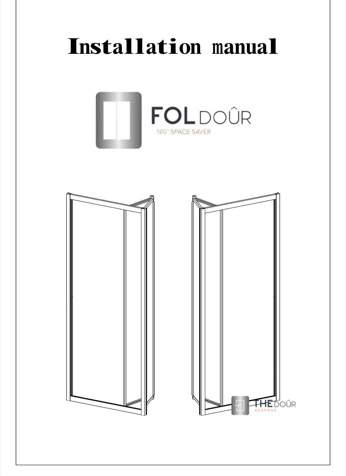 FOLdoûr Bi Fold Accordion Aluminium Frame Frosted Acrylic Shower Screen Door Designed for a Campervan