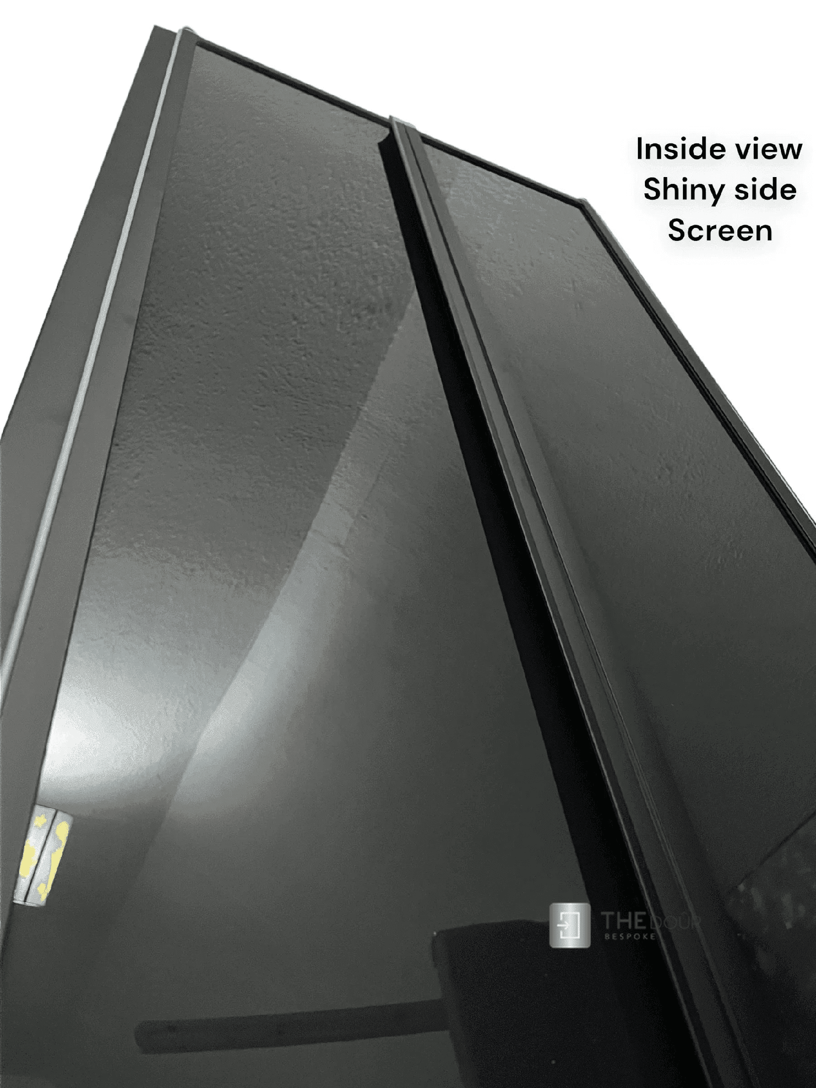 FOLdoûr Bi Fold Accordion Aluminium Frame Frosted Acrylic Shower Screen Door Designed for a Campervan