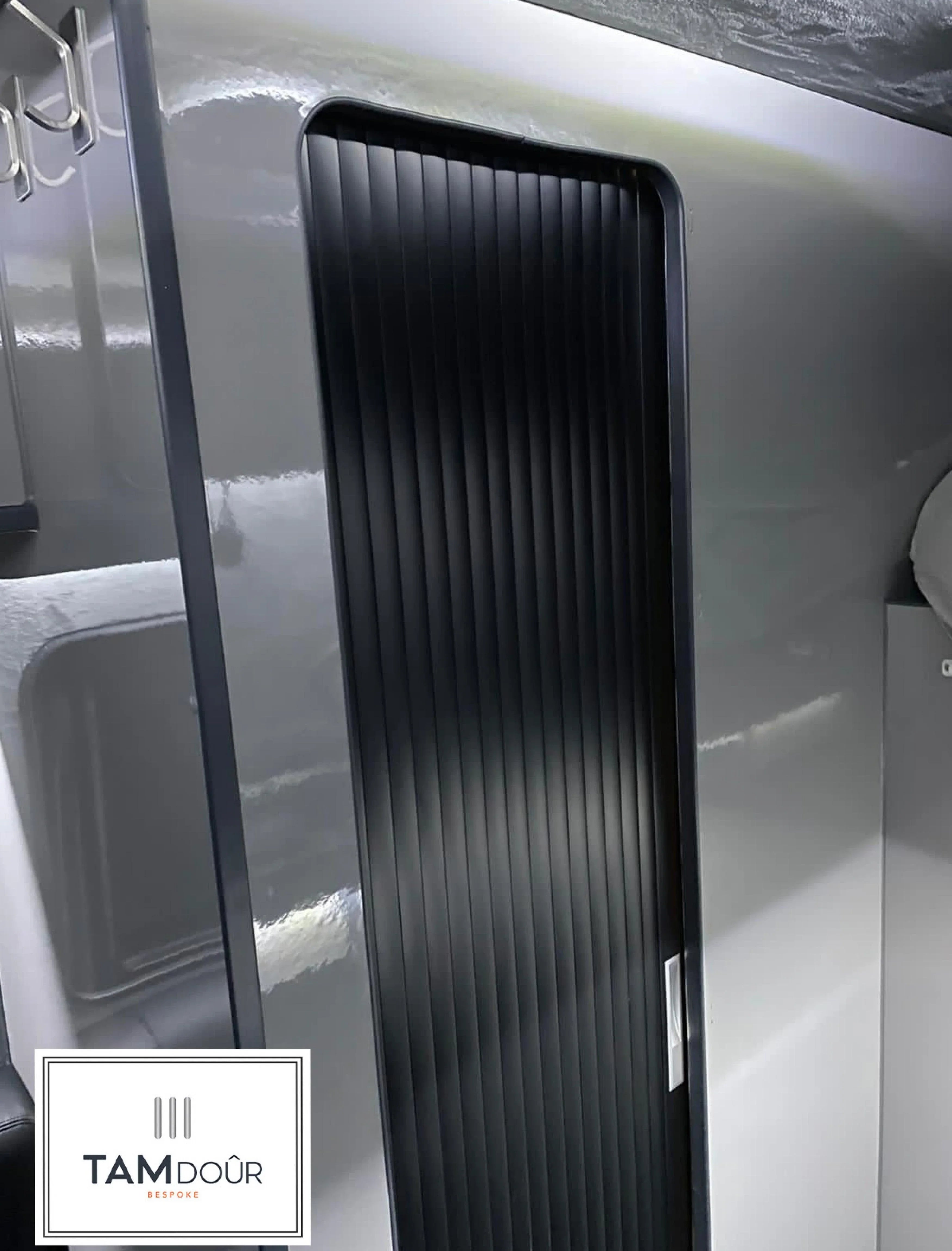 Tambour Door Black Door kit - Silver handle 1500mm up to 2000mm tall options-TAMdour-Black door,black door with silver handle,door,shower,shower door,Tambour door,Tambour shower door
