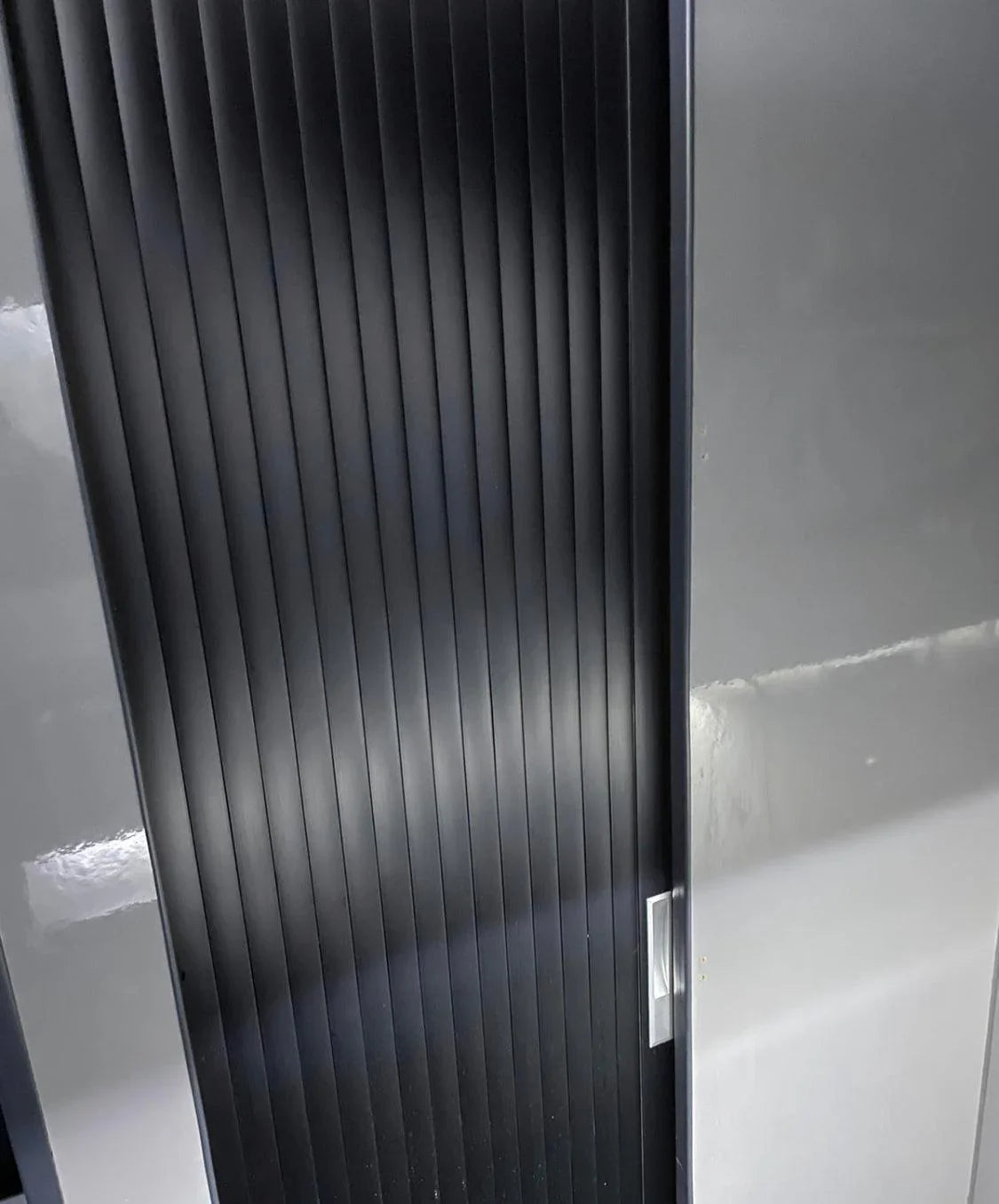 Tambour Door Black Door kit - Silver handle 1500mm up to 2000mm tall options-TAMdour-Black door,black door with silver handle,door,shower,shower door,Tambour door,Tambour shower door