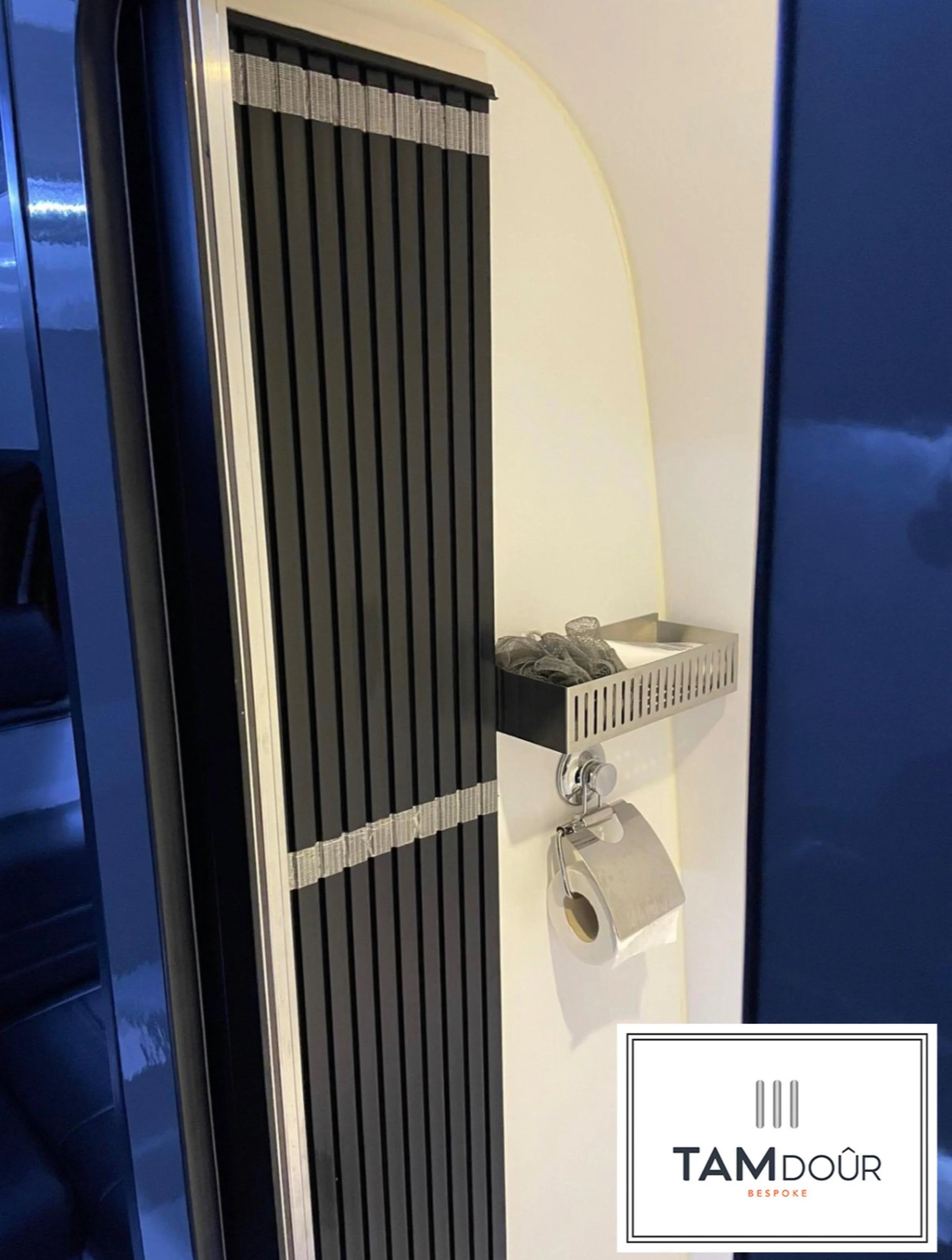 Tambour Door Black Door kit - Silver handle 1500mm up to 2000mm tall options-TAMdour-Black door,black door with silver handle,door,shower,shower door,Tambour door,Tambour shower door