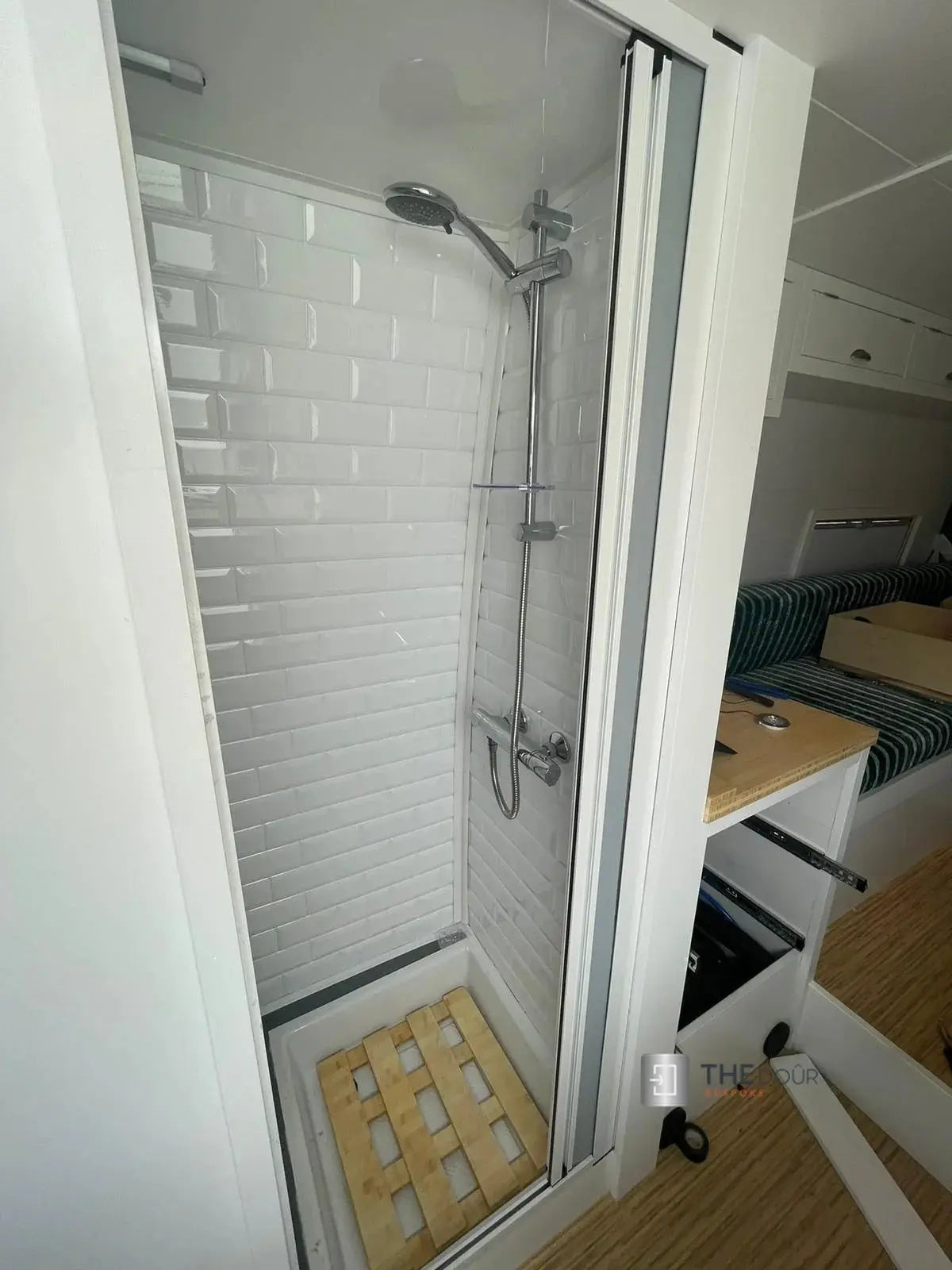 ROLdour Single Retractable door kit - Dark Grey frame-TAMdour-Dark grey,door,Drak grey,retractable dark grey door,ROLdour,shower,shower door