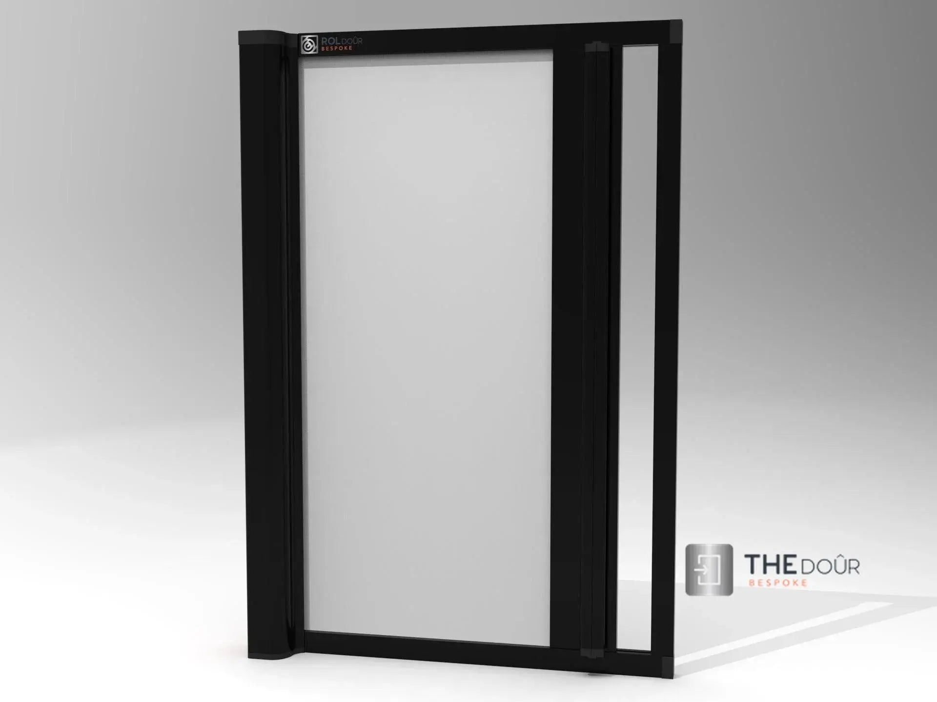 ROLdour Duschtür-Set, glänzend schwarz, einziehbar, wasserdicht, für Wohnmobile und Wohnmobile, Tambour-Alternative THEdoûr Bespoke