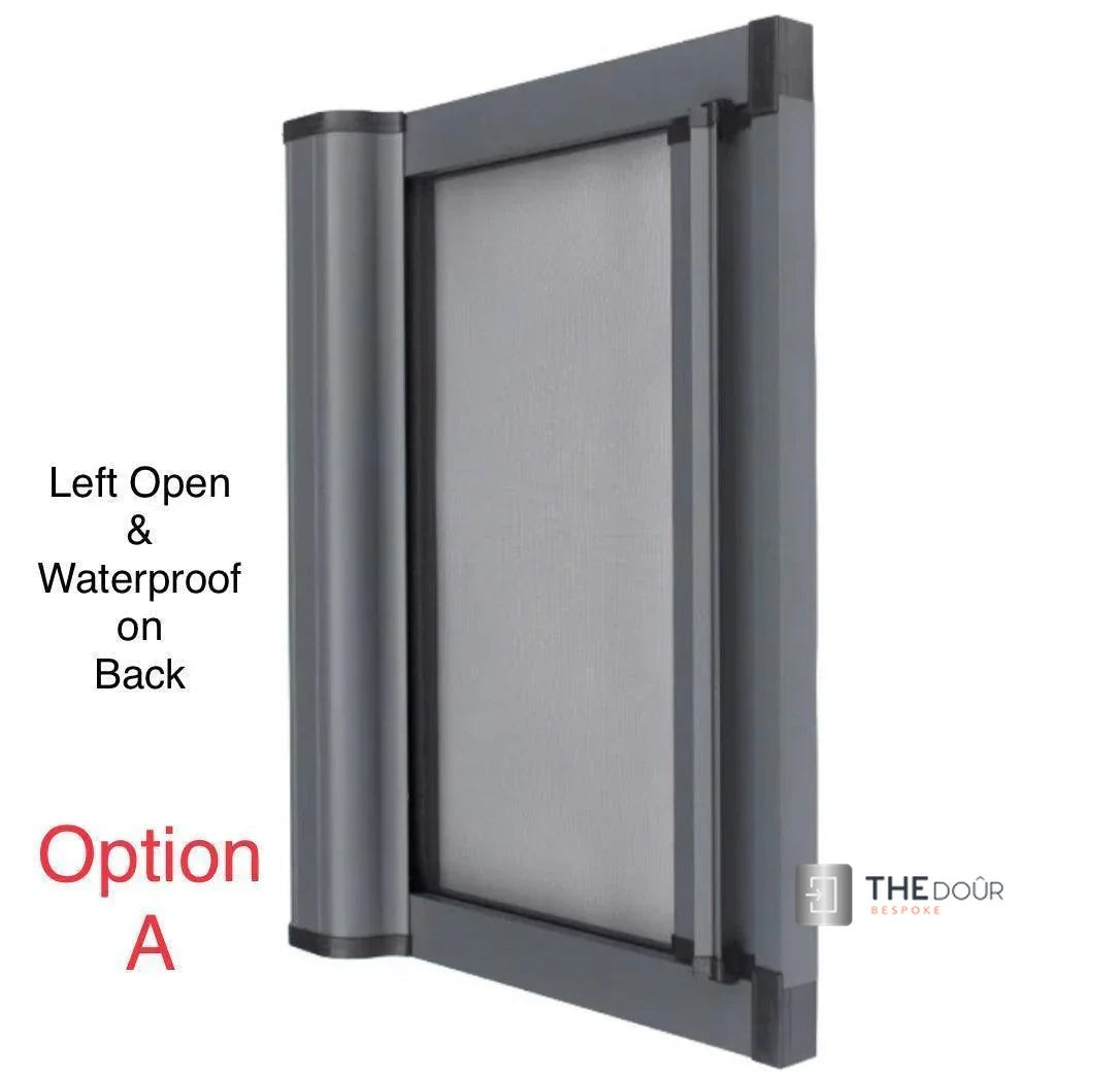 ROLdour Single Retractable door kit - Gloss Black frame-TAMdour-Dark grey,door,Drak grey,retractable dark grey door,ROLdour,shower,shower door