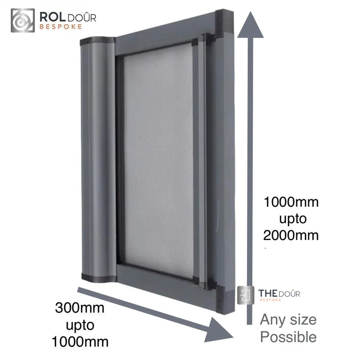 ROLdour Single Retractable door kit - Gloss Black frame-TAMdour-Dark grey,door,Drak grey,retractable dark grey door,ROLdour,shower,shower door