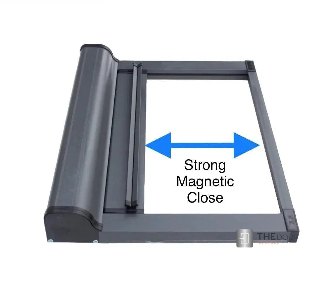 ROLdour Single Retractable door kit - Gloss Black frame-TAMdour-Dark grey,door,Drak grey,retractable dark grey door,ROLdour,shower,shower door