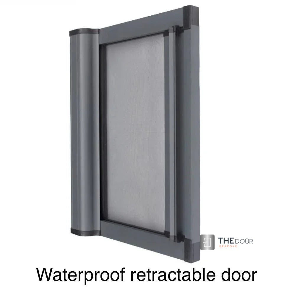 ROLdour Single Retractable door kit - Gloss White frame-TAMdour-Dark grey,door,Drak grey,retractable dark grey door,ROLdour,shower,shower door