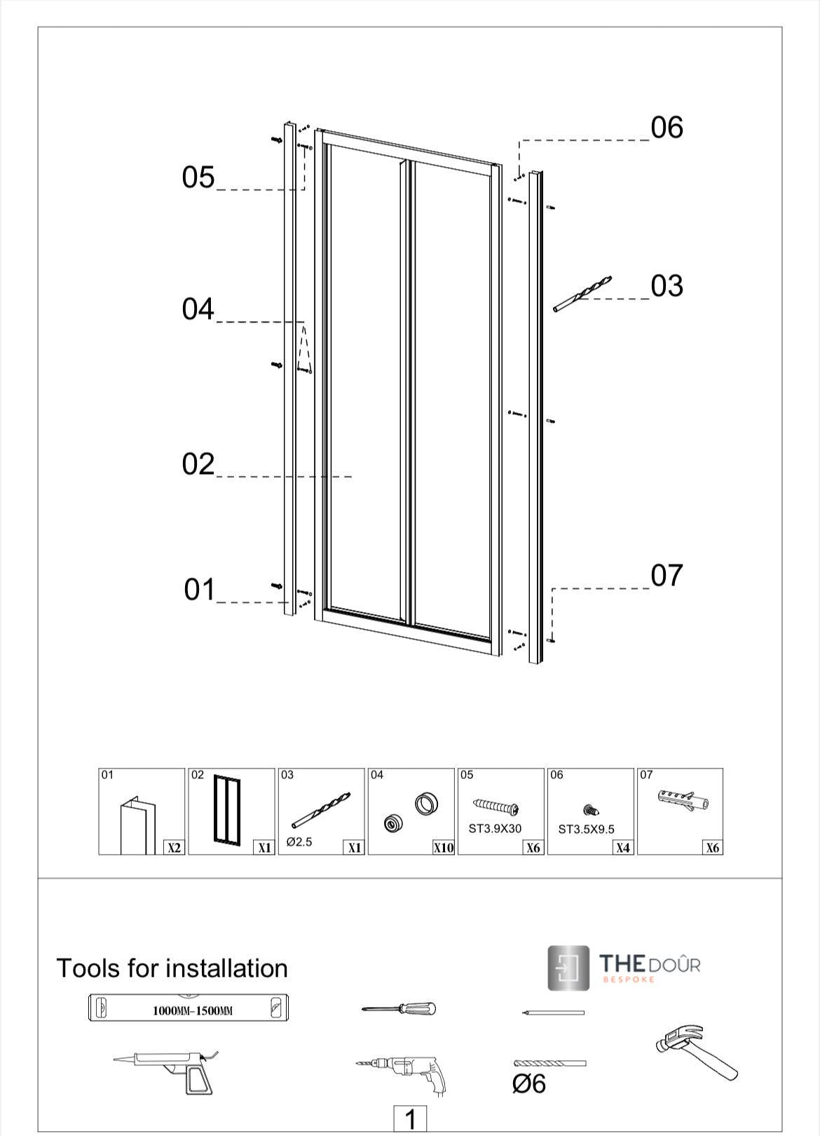 White FOLdoûr Bi Fold Accordion Aluminium Frame Frosted White Acrylic Shower Screen Door Designed for a Campervan